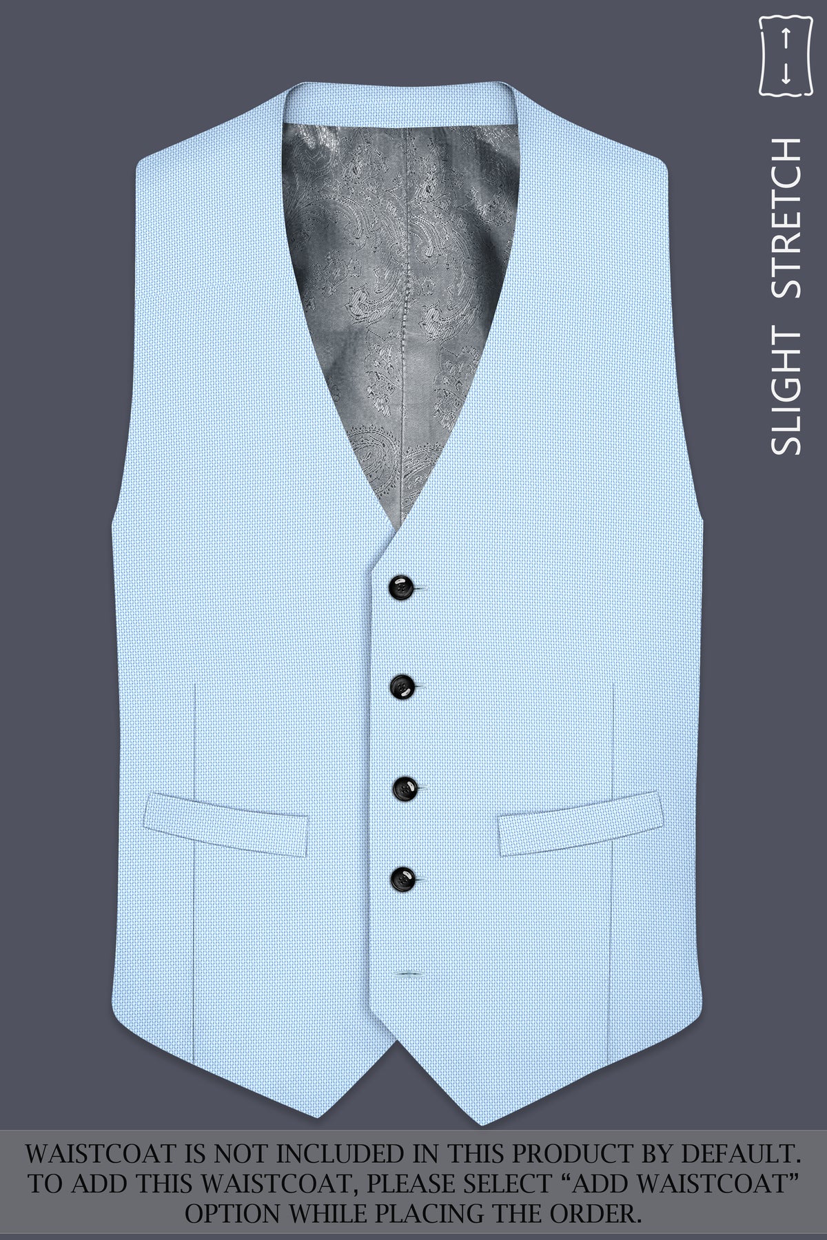Azure-Hawkes Blue Diamond Textured Wool Rich Slight Stretch Double Breasted Suit