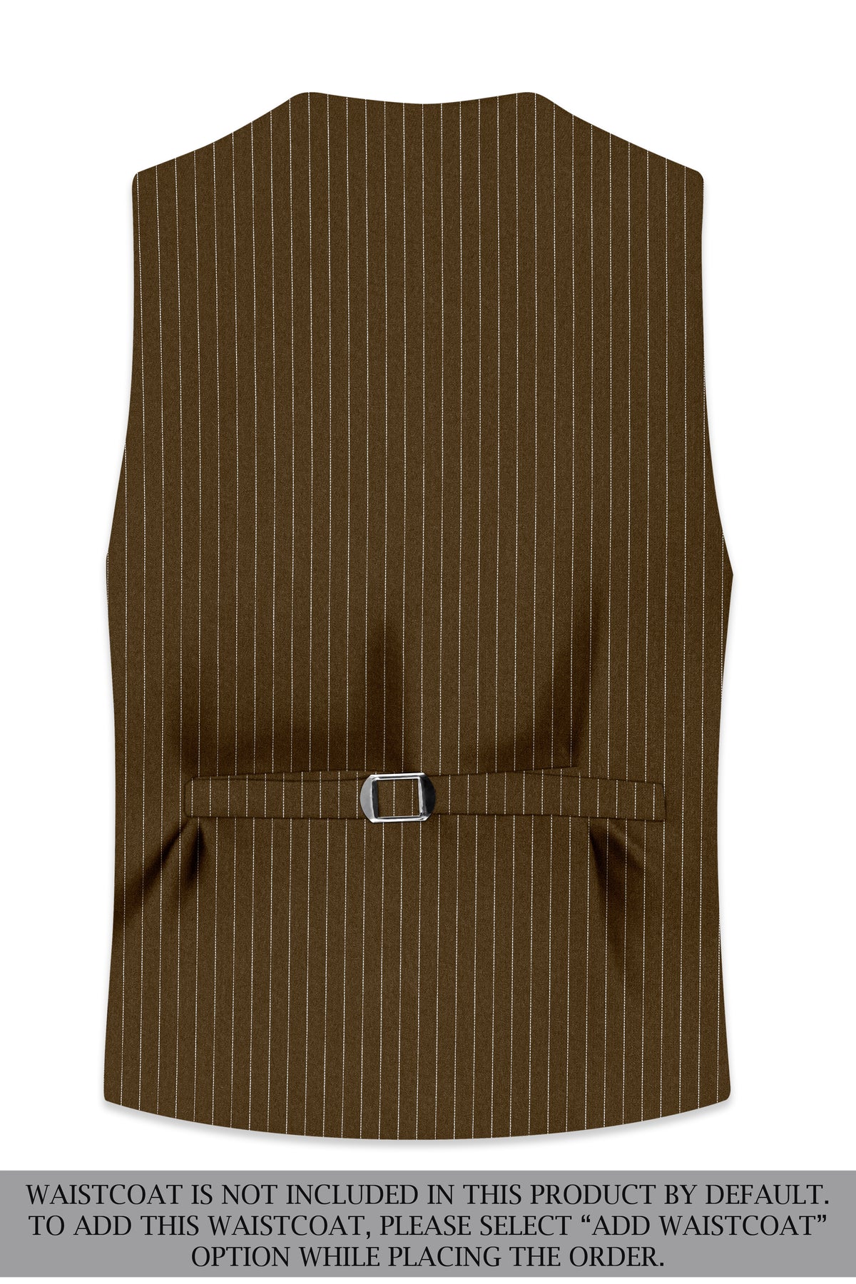 Sable-Antique Brown Chalk Striped Wool Rich Wrinkle-Free Fluid Drape Fabric Single Breasted Suit