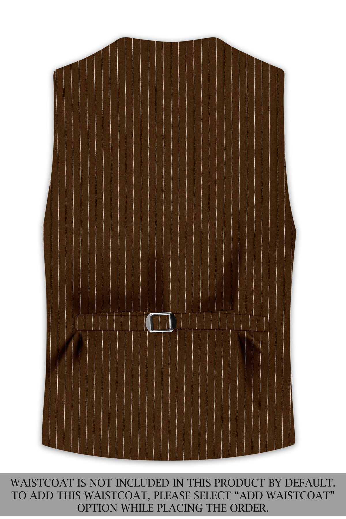 Everton-Clinker Brown Chalk Striped Wool Rich Wrinkle-Free Fluid Drape Fabric Double Breasted Suit