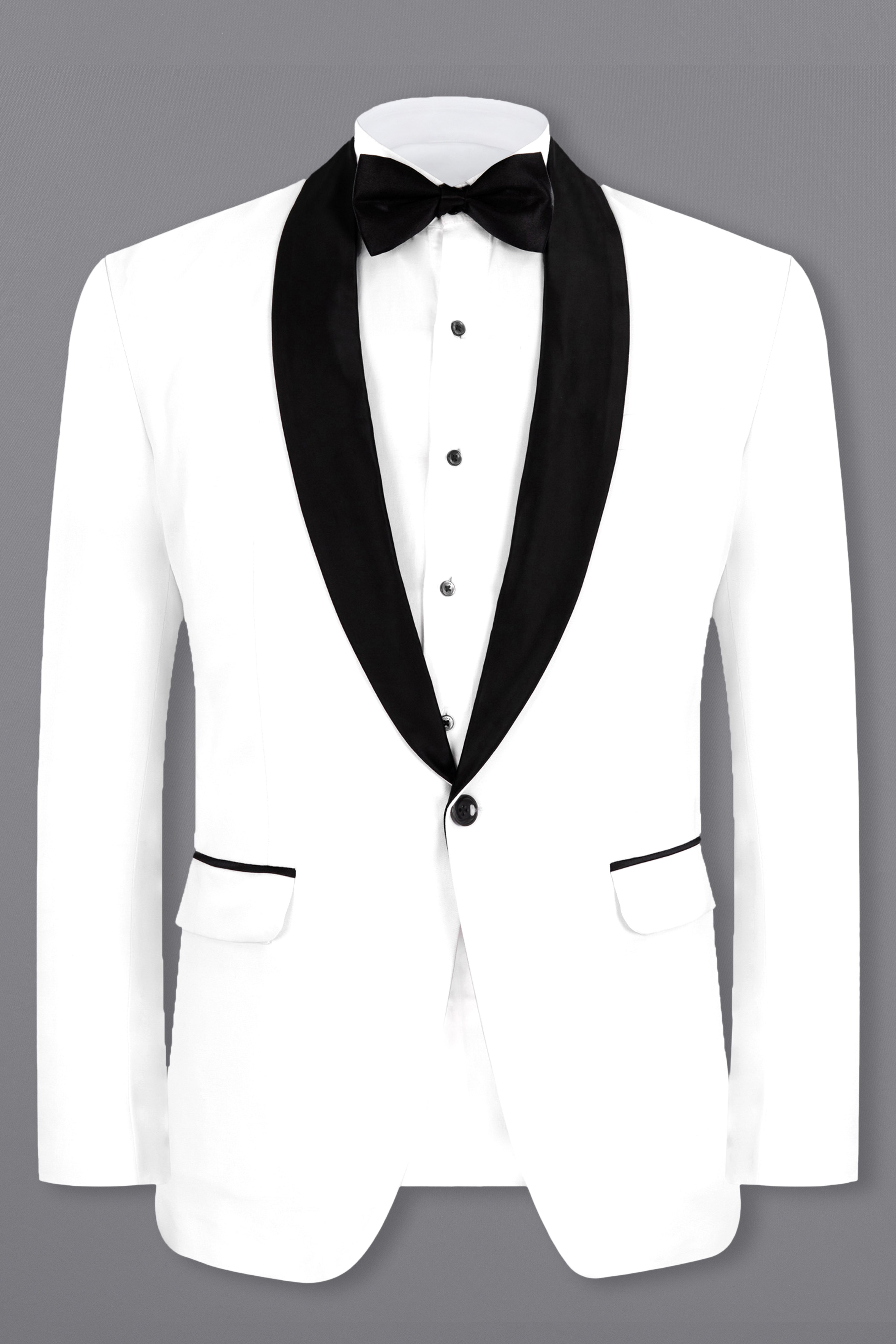 Bright White Subtle Sheen Tuxedo Suit