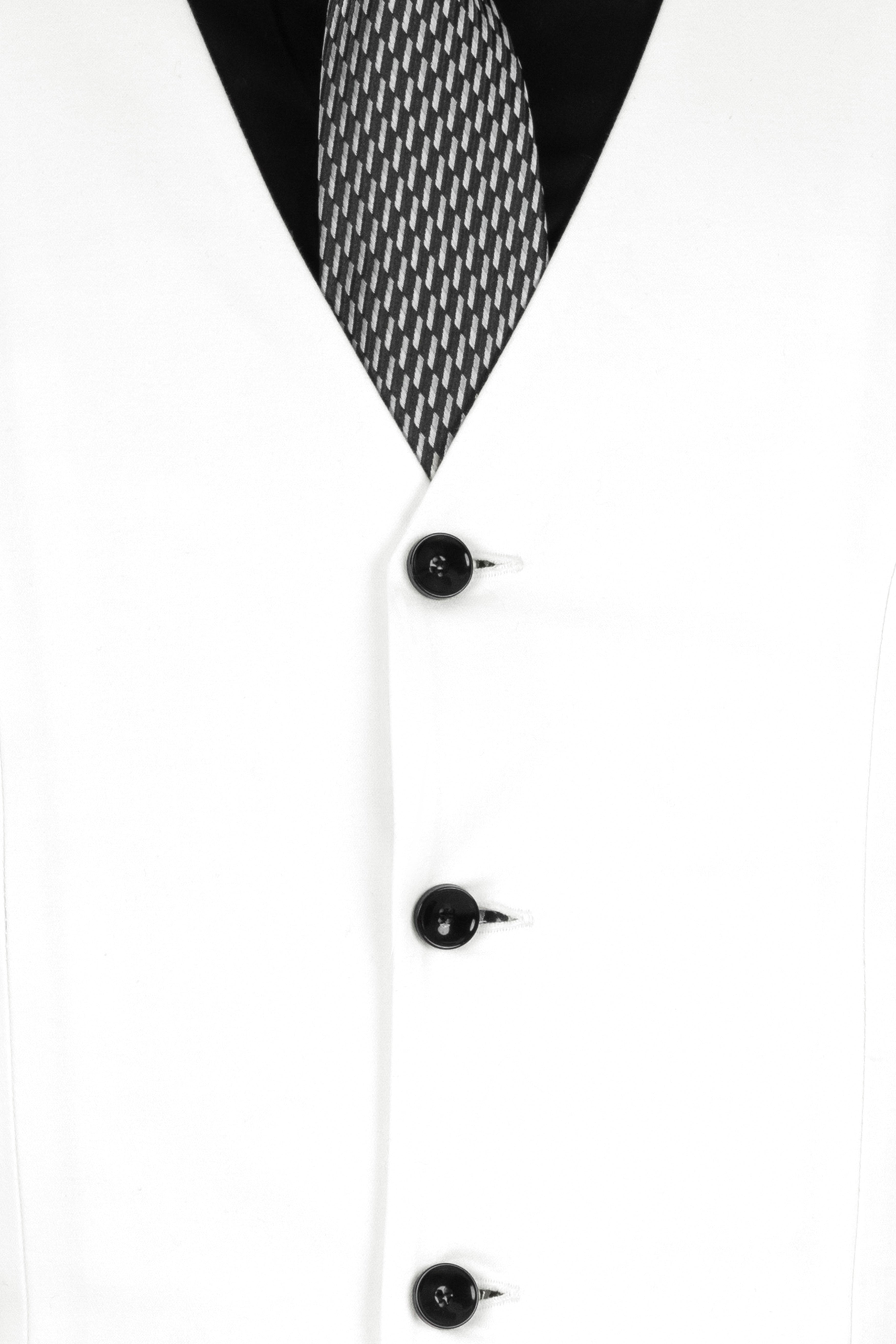 Bright White Subtle Sheen Double Breasted Suit