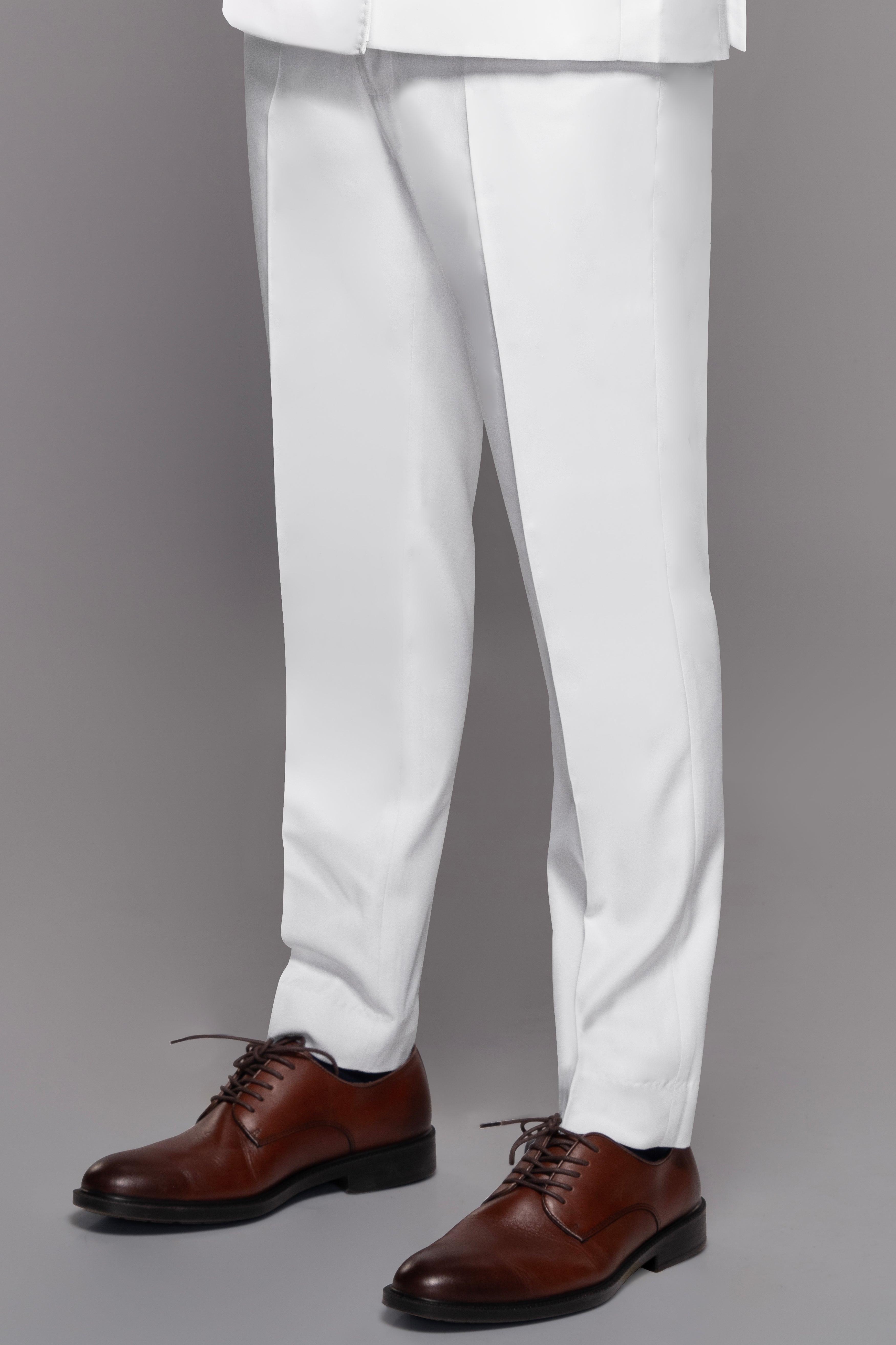 Bright White Subtle Sheen Double Breasted Suit