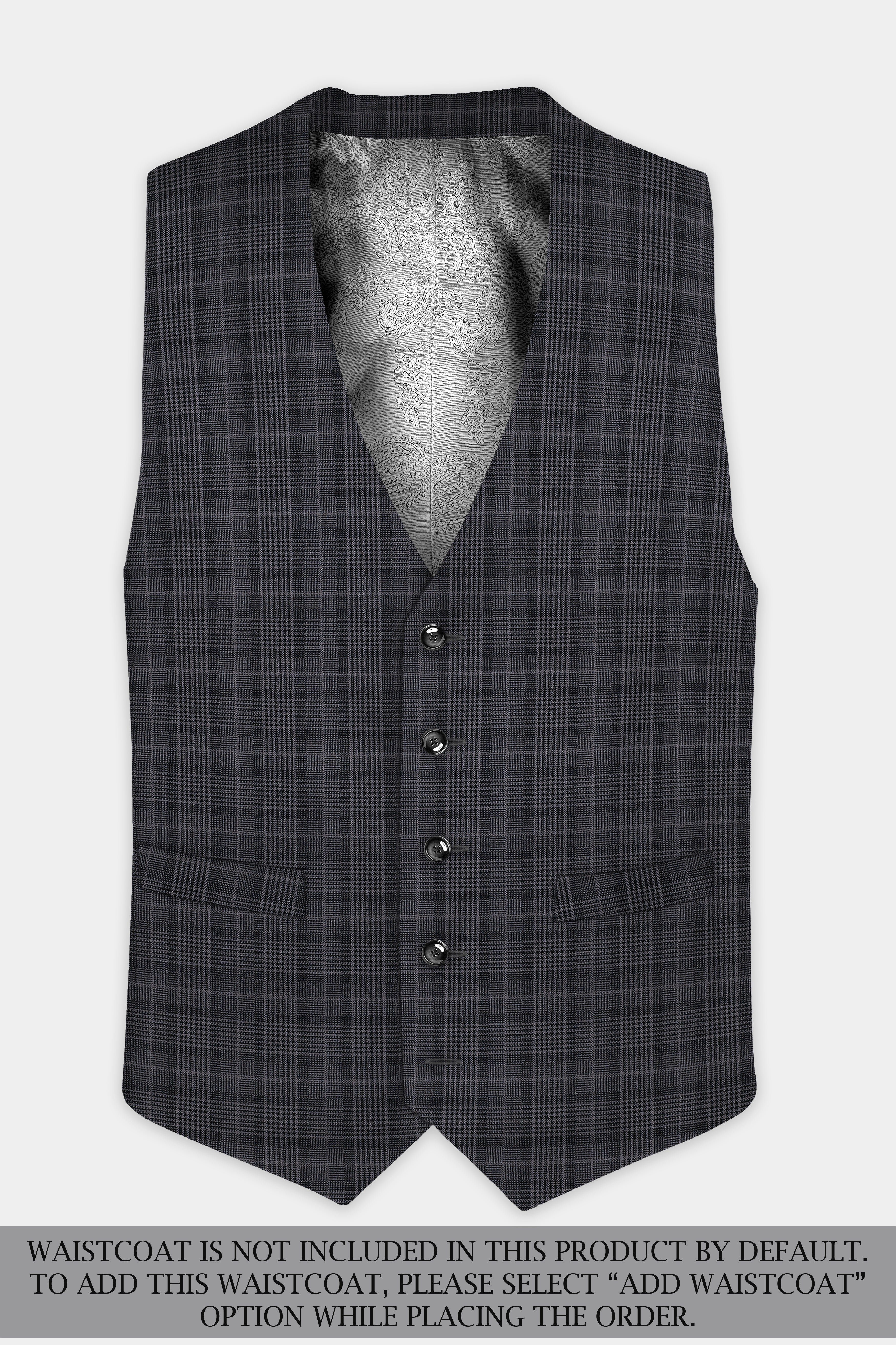 Charcoal Grey Plaid Suit