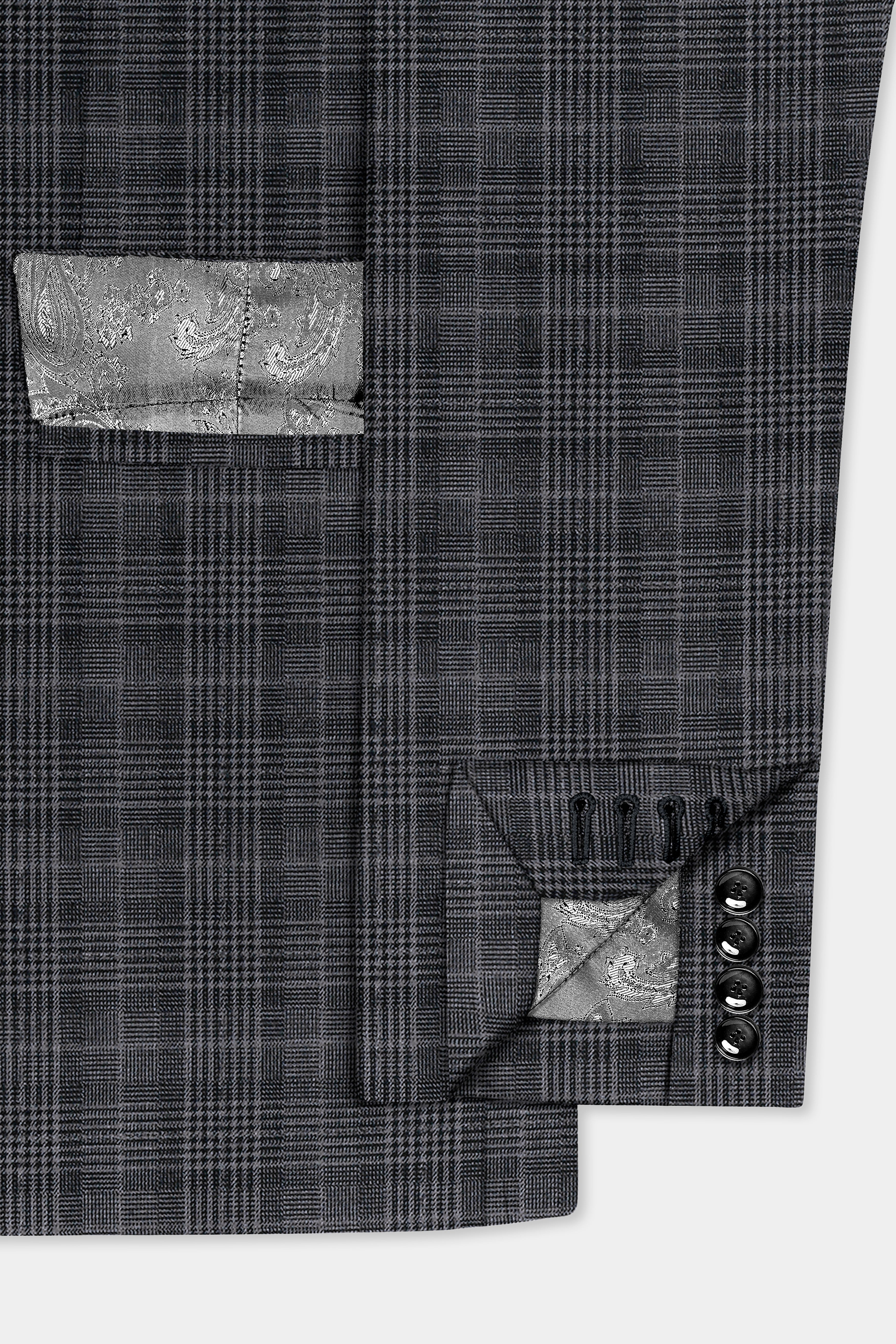 Charcoal Grey Plaid Suit