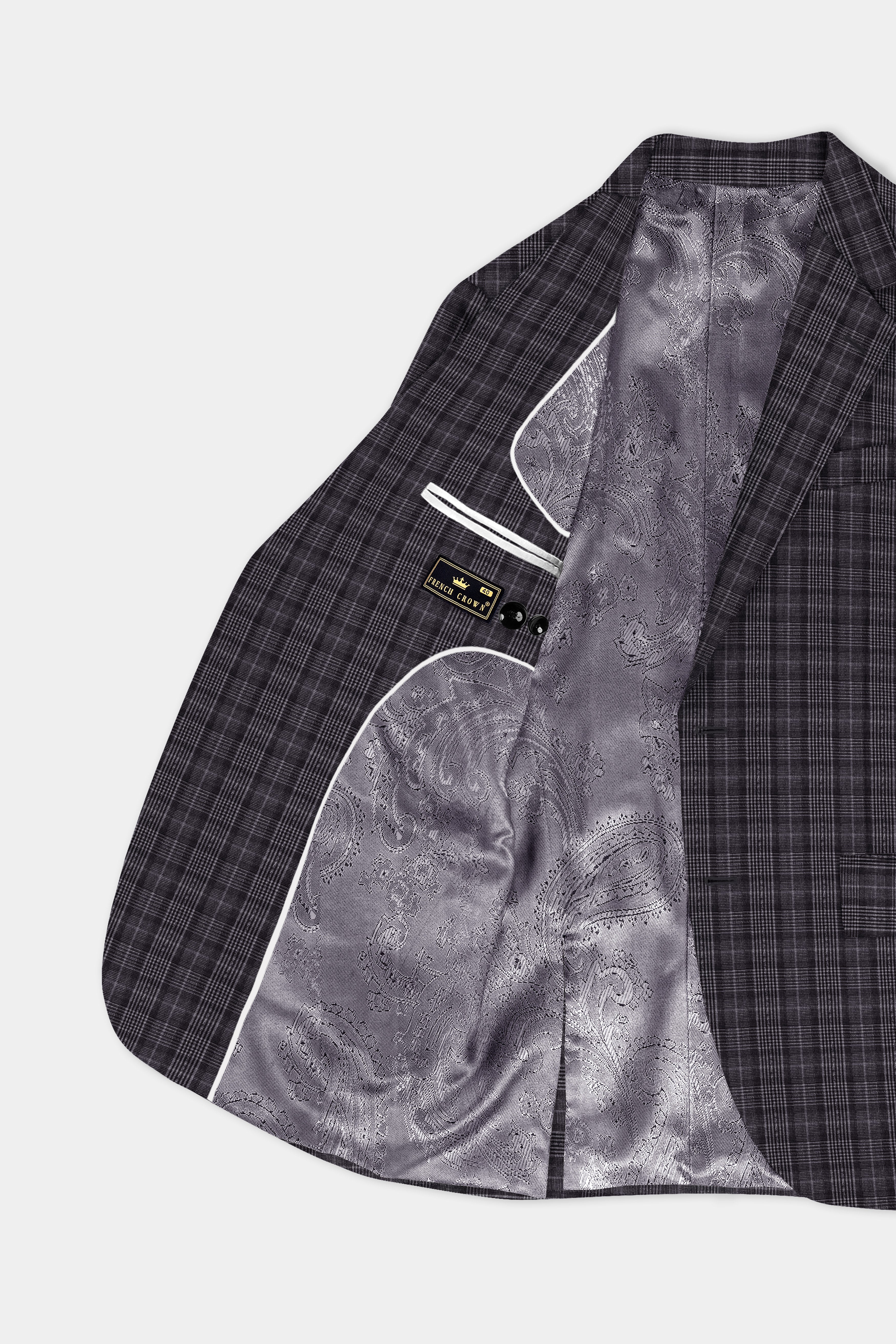 Charcoal Grey Plaid Suit