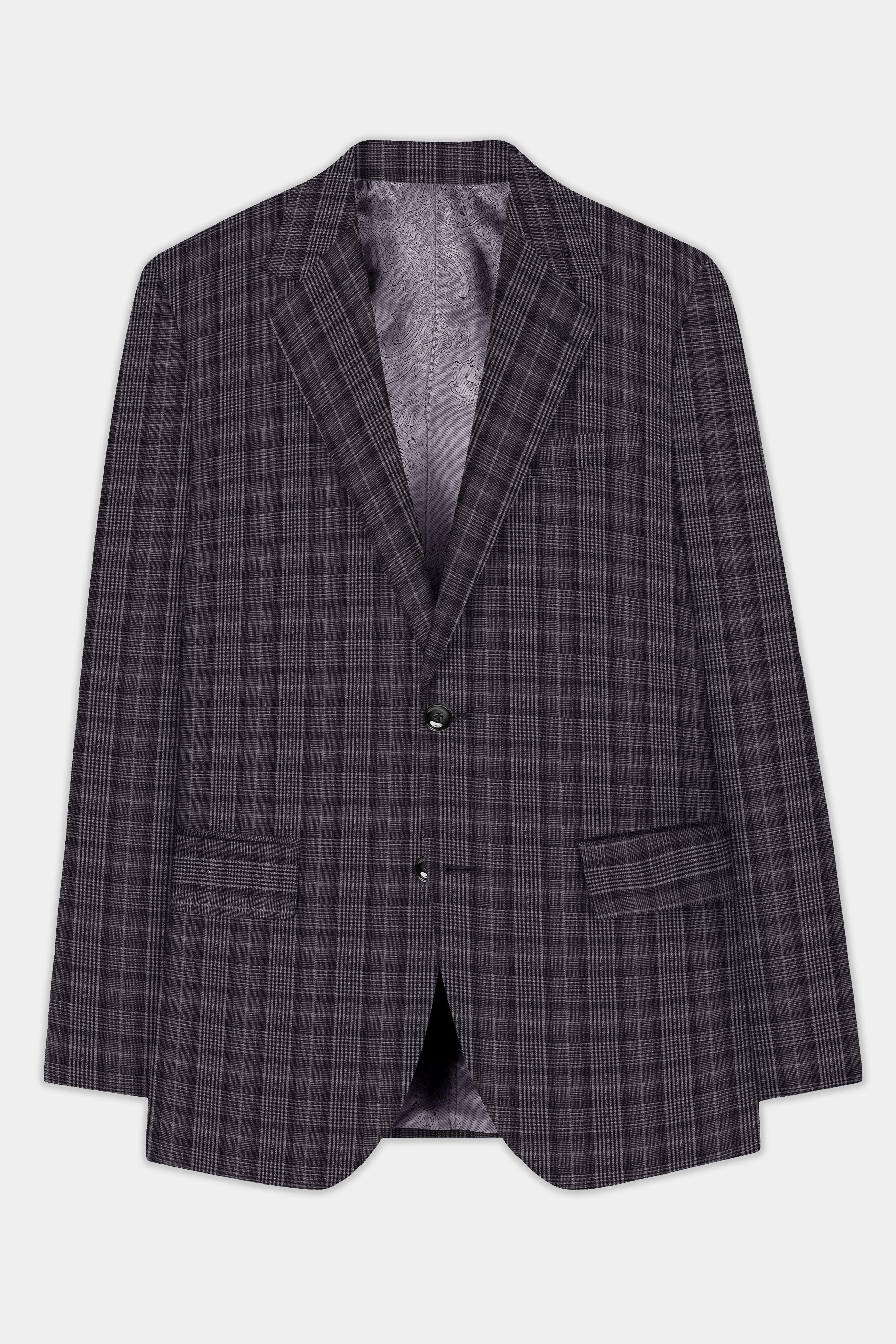 Charcoal Grey Plaid Suit