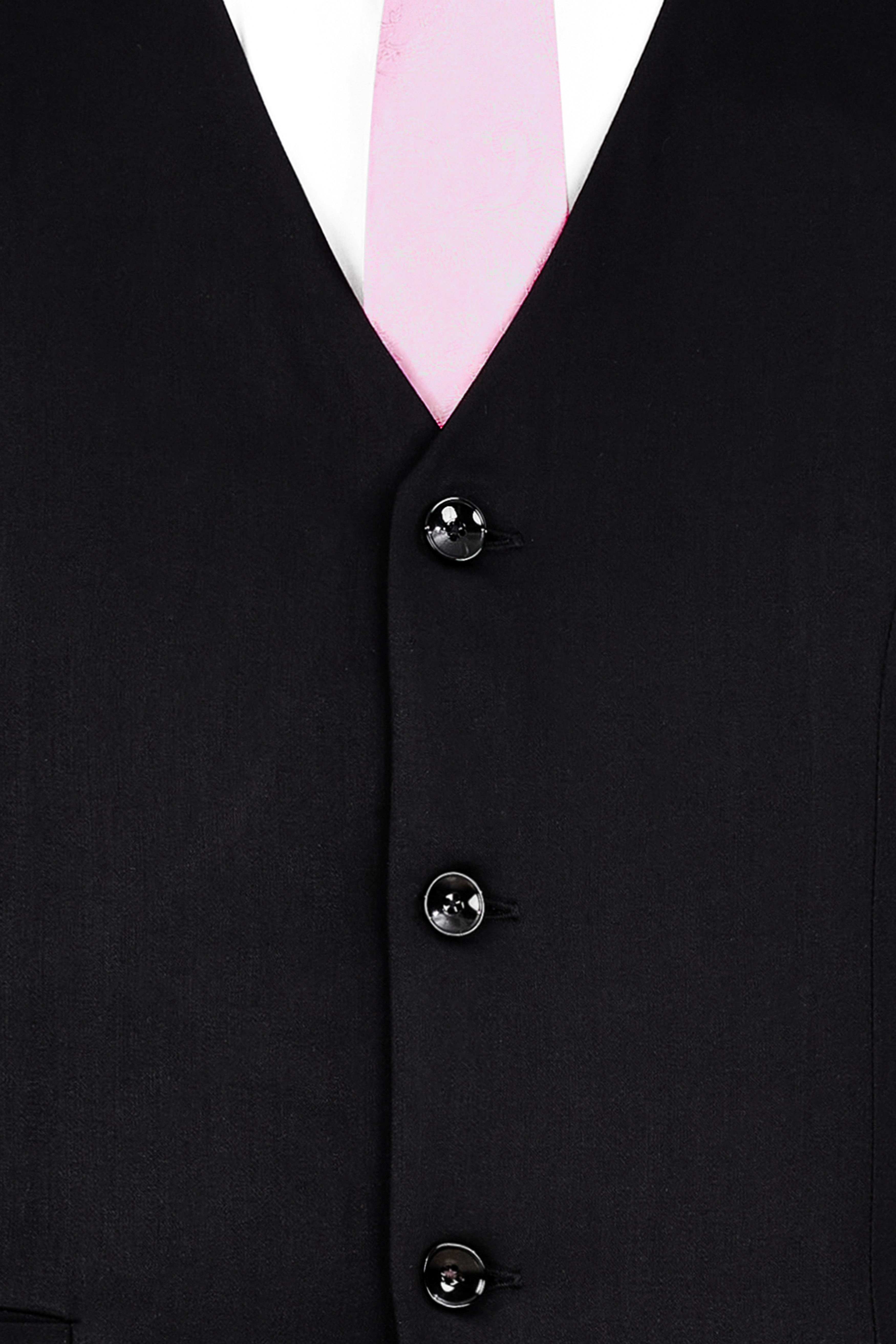 Jade Black Subtle Sheen Double Breasted Suit