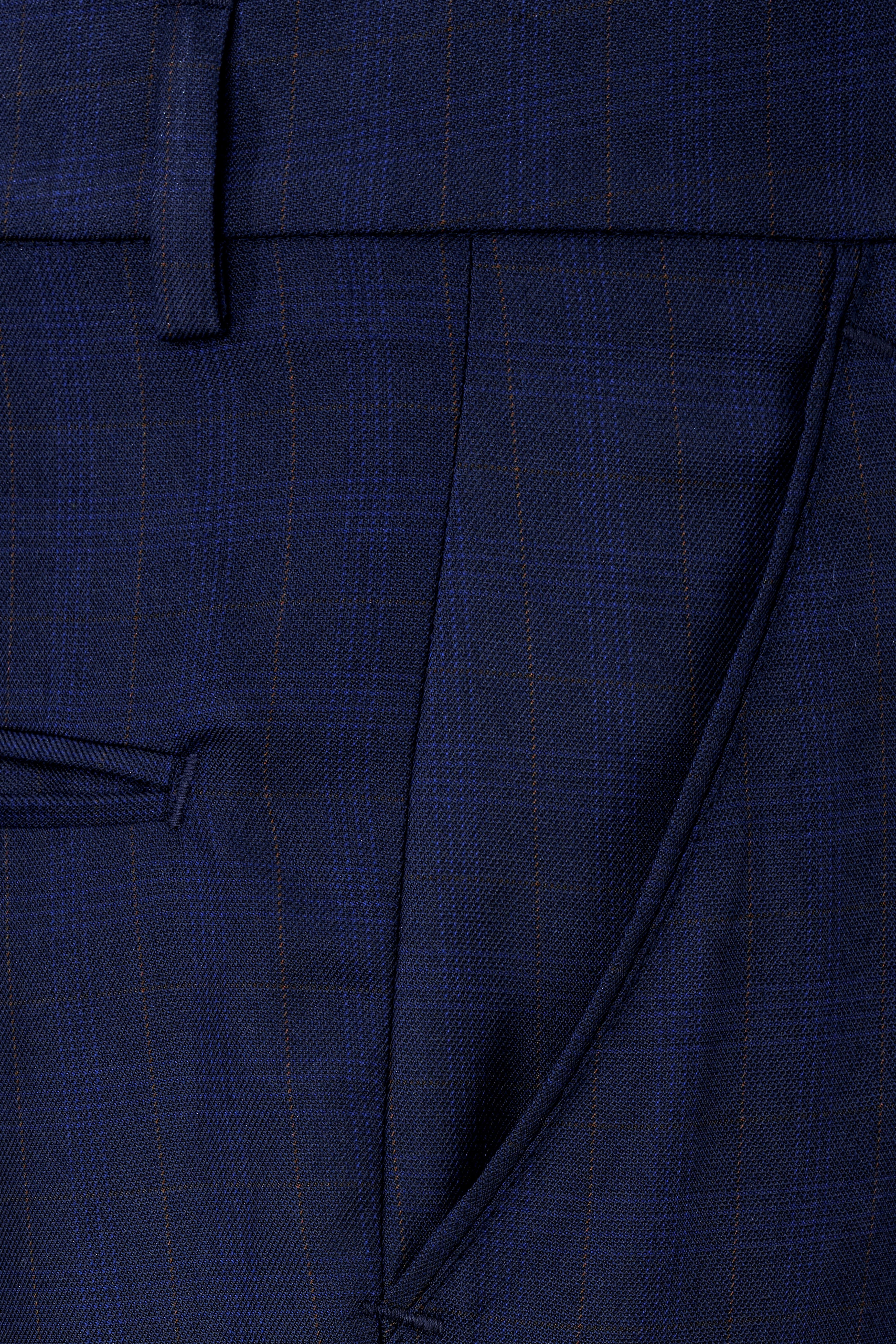 Scabal Londoner Windowpane Dark Blue Wool Pants – StudioSuits