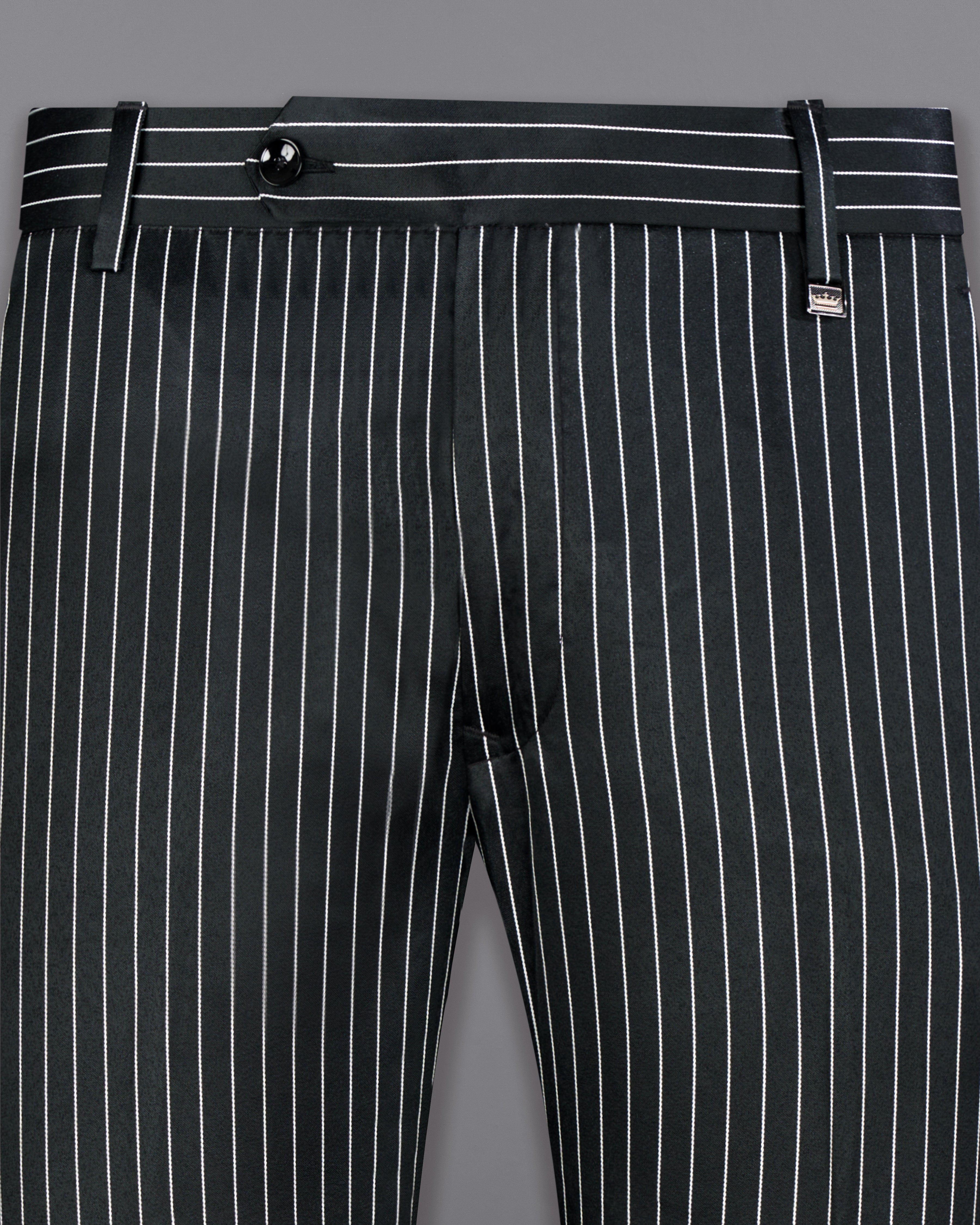 Black and white striped trousers mens online