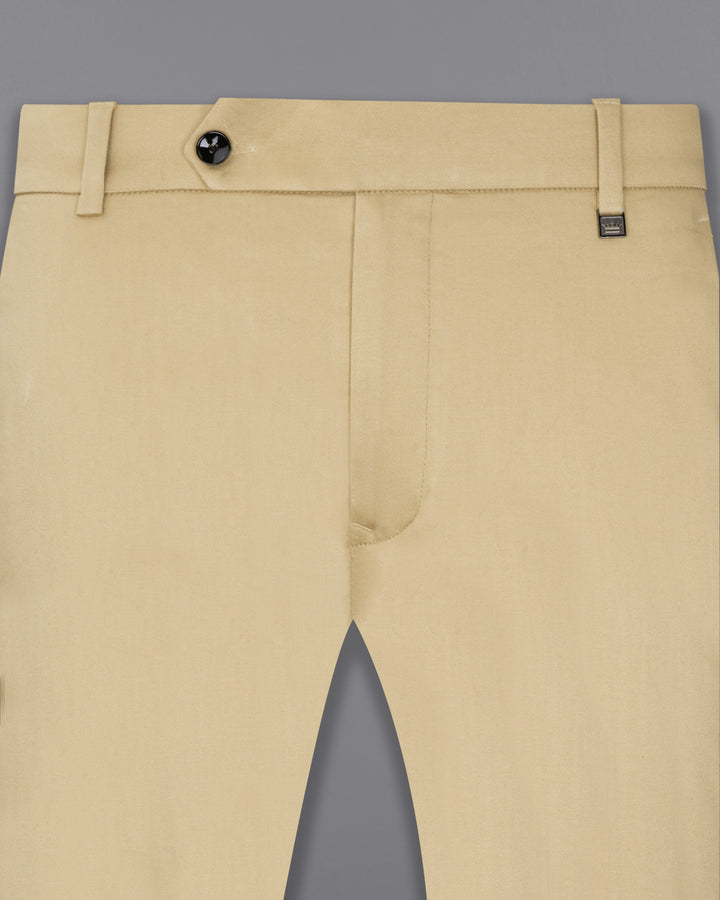 Pavlova Cream PlainSolid Premium Cotton Pant For Men