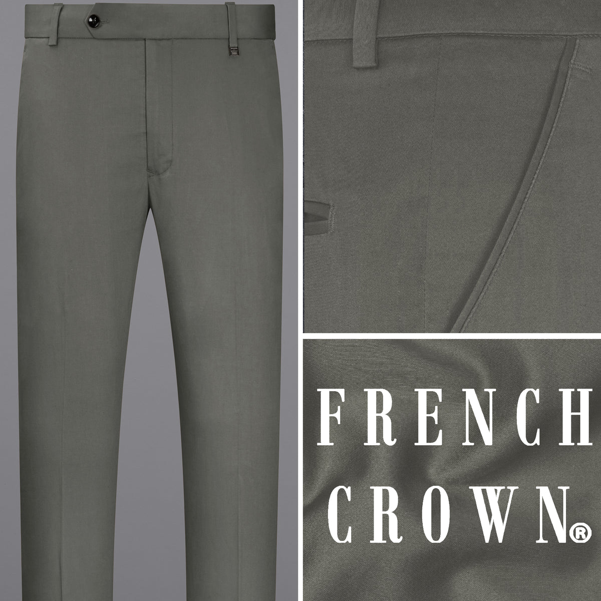 Buy Grey Cotton Pant Style Suit Online : France 