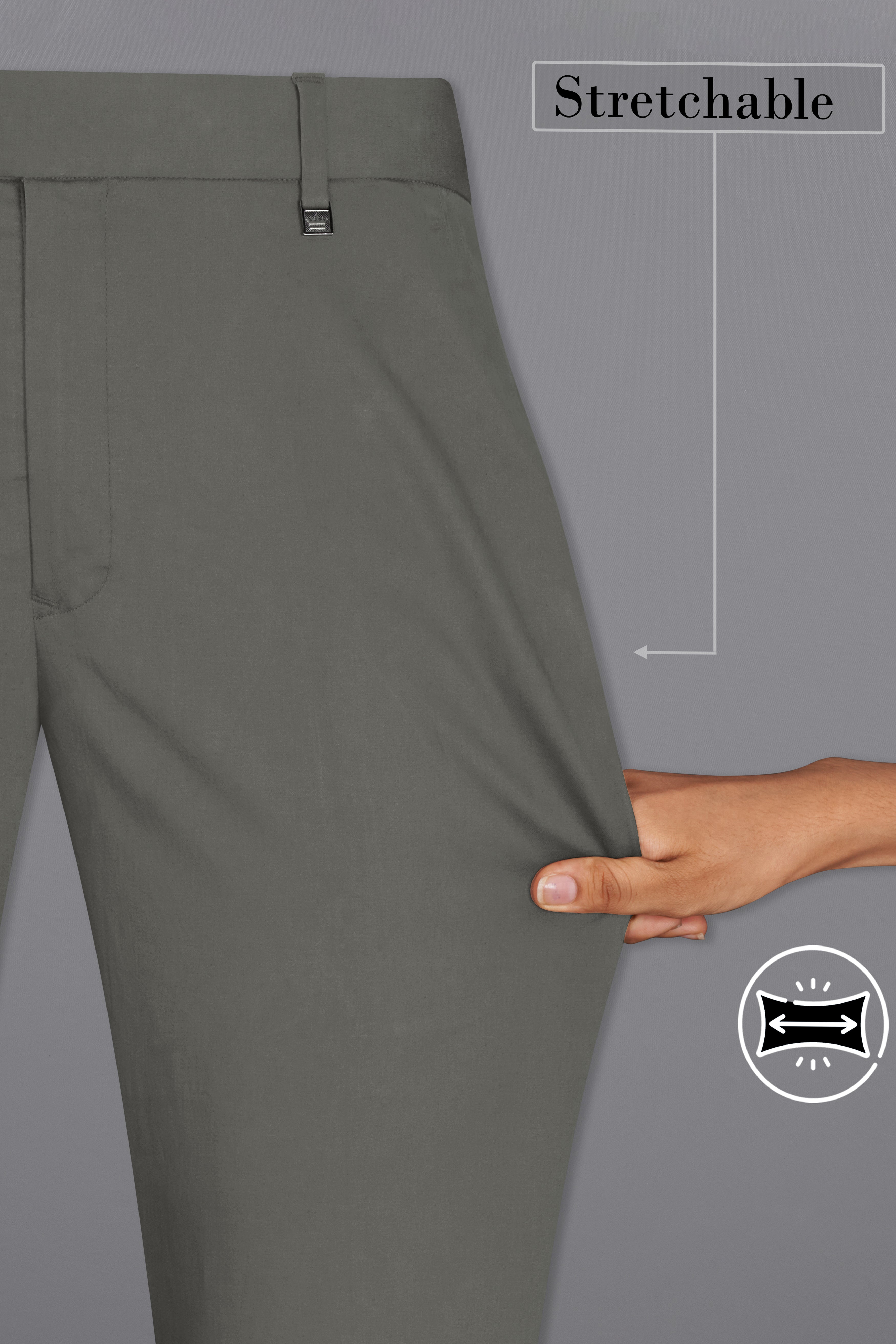 Ironside Gray Stretchable Premium Cotton traveler Pant