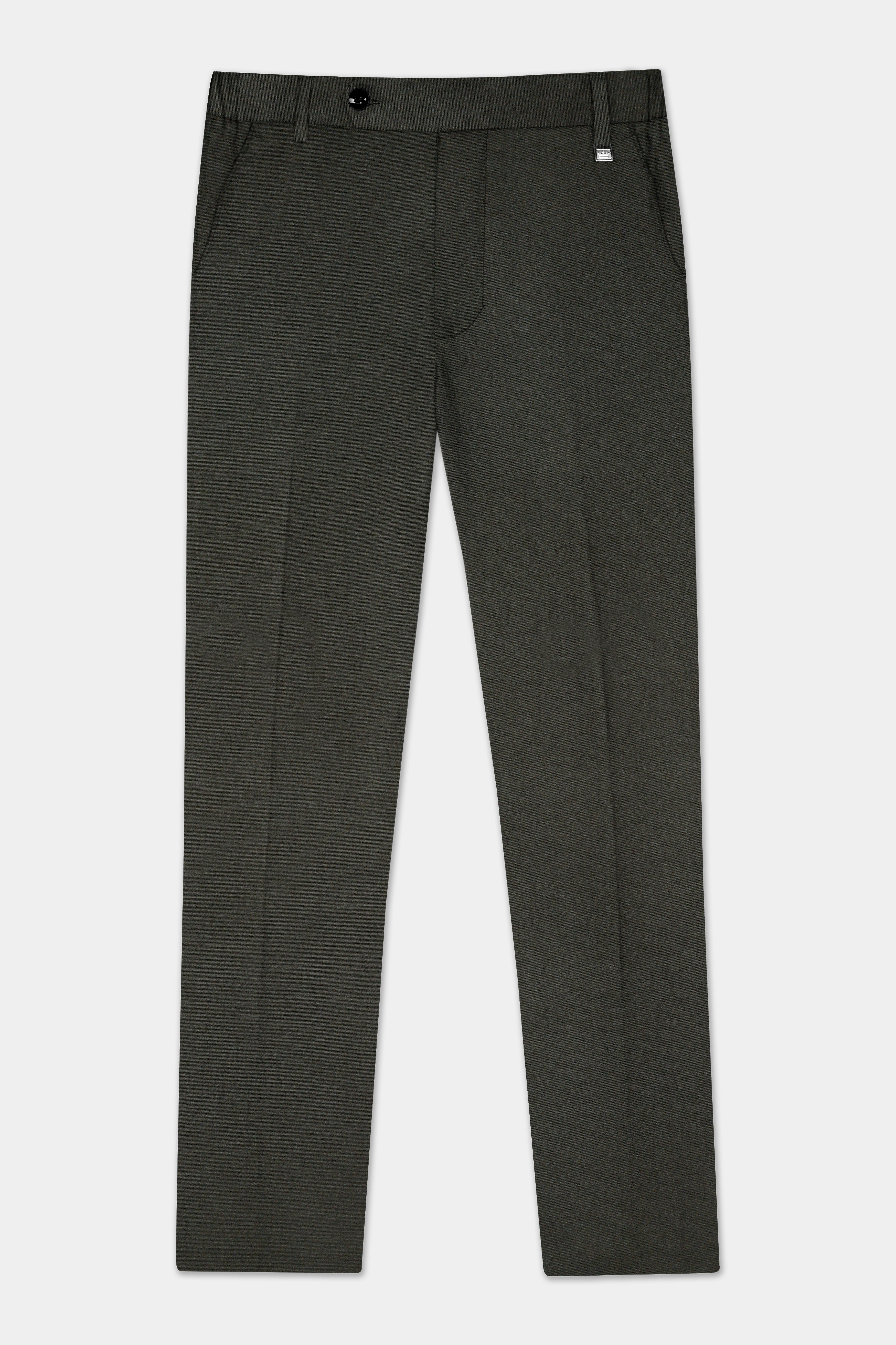 Rangoon Green Wool Blend Stretchable Waistband Pant