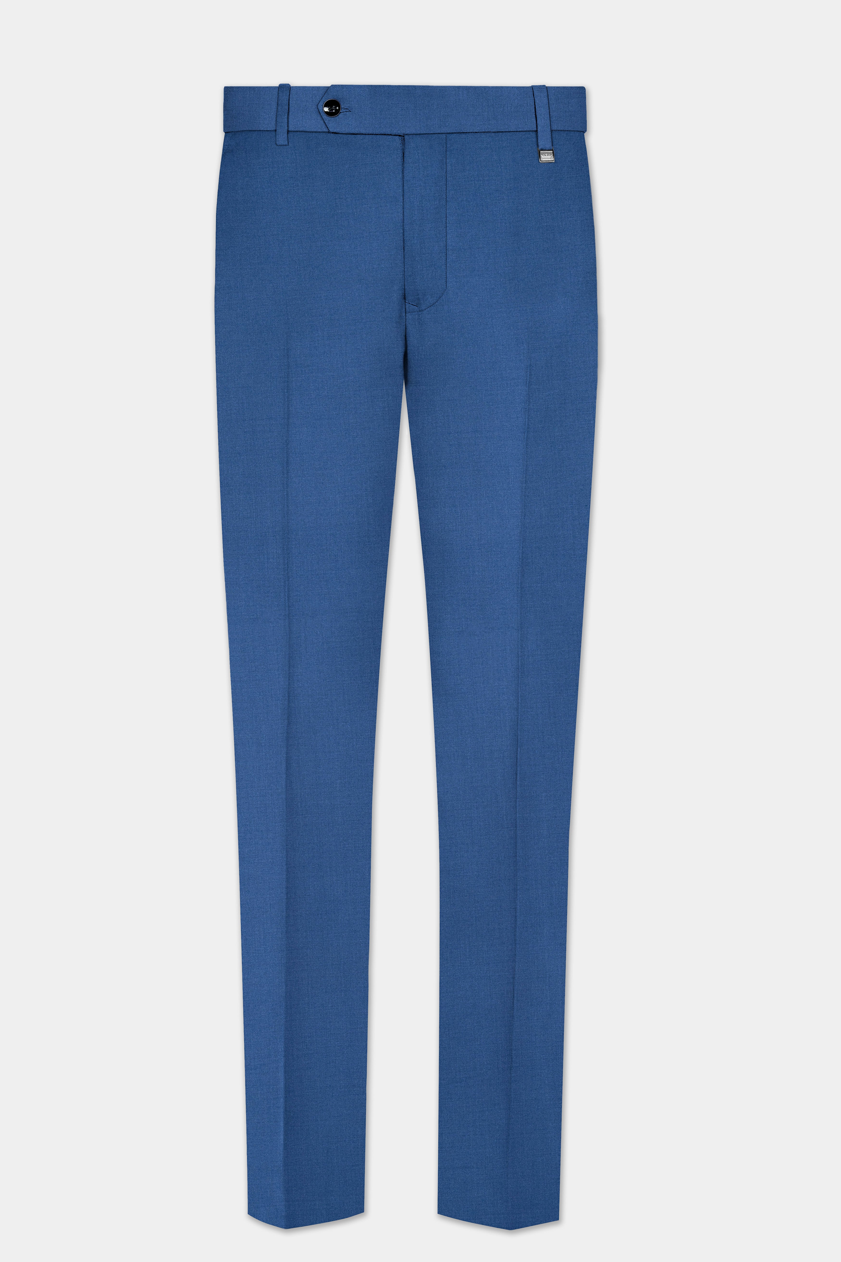 Rhino Blue Solid Wool Blend Stretchable Waistband Pant