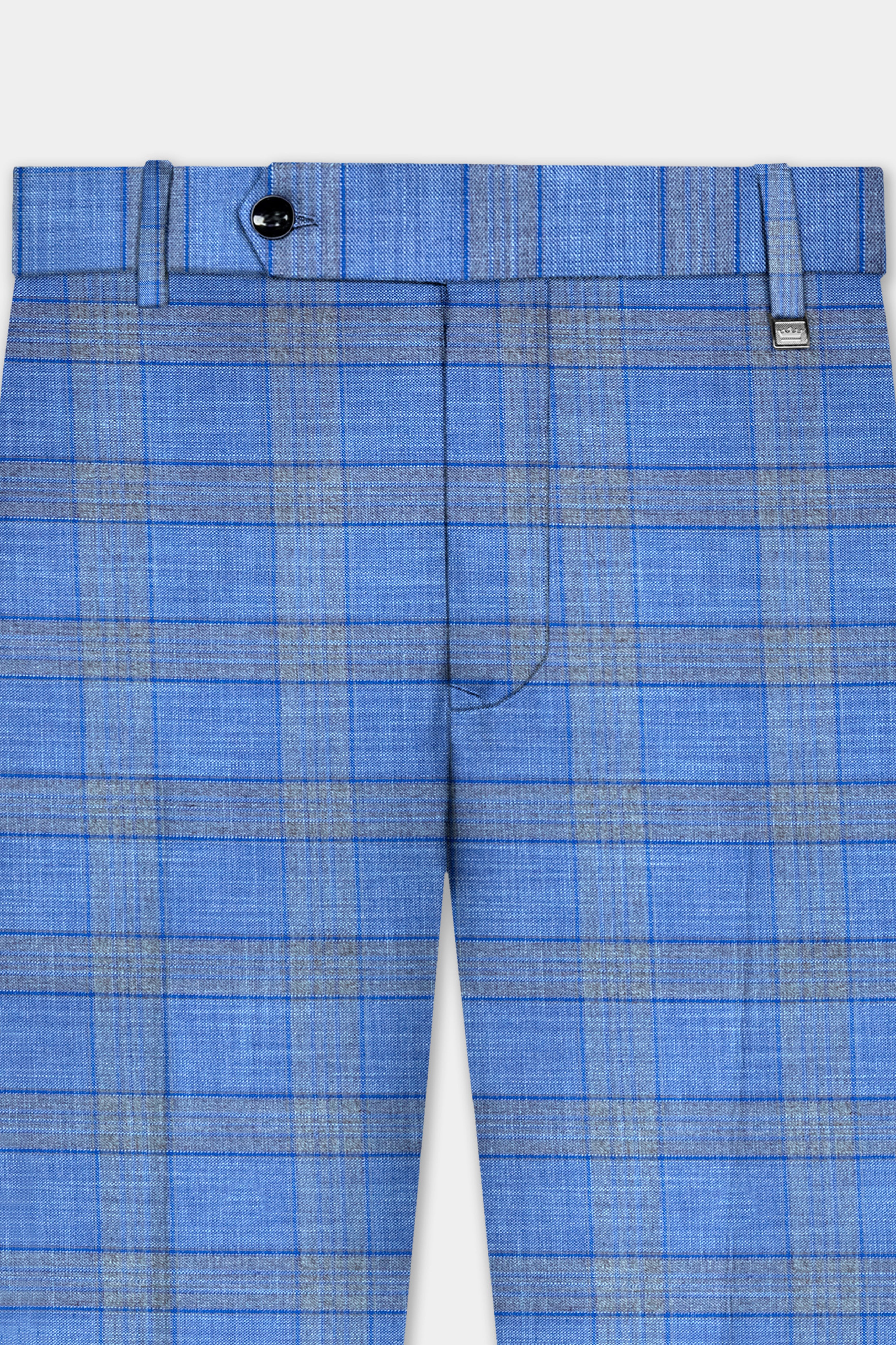 Danube Blue Wool Blend Pant