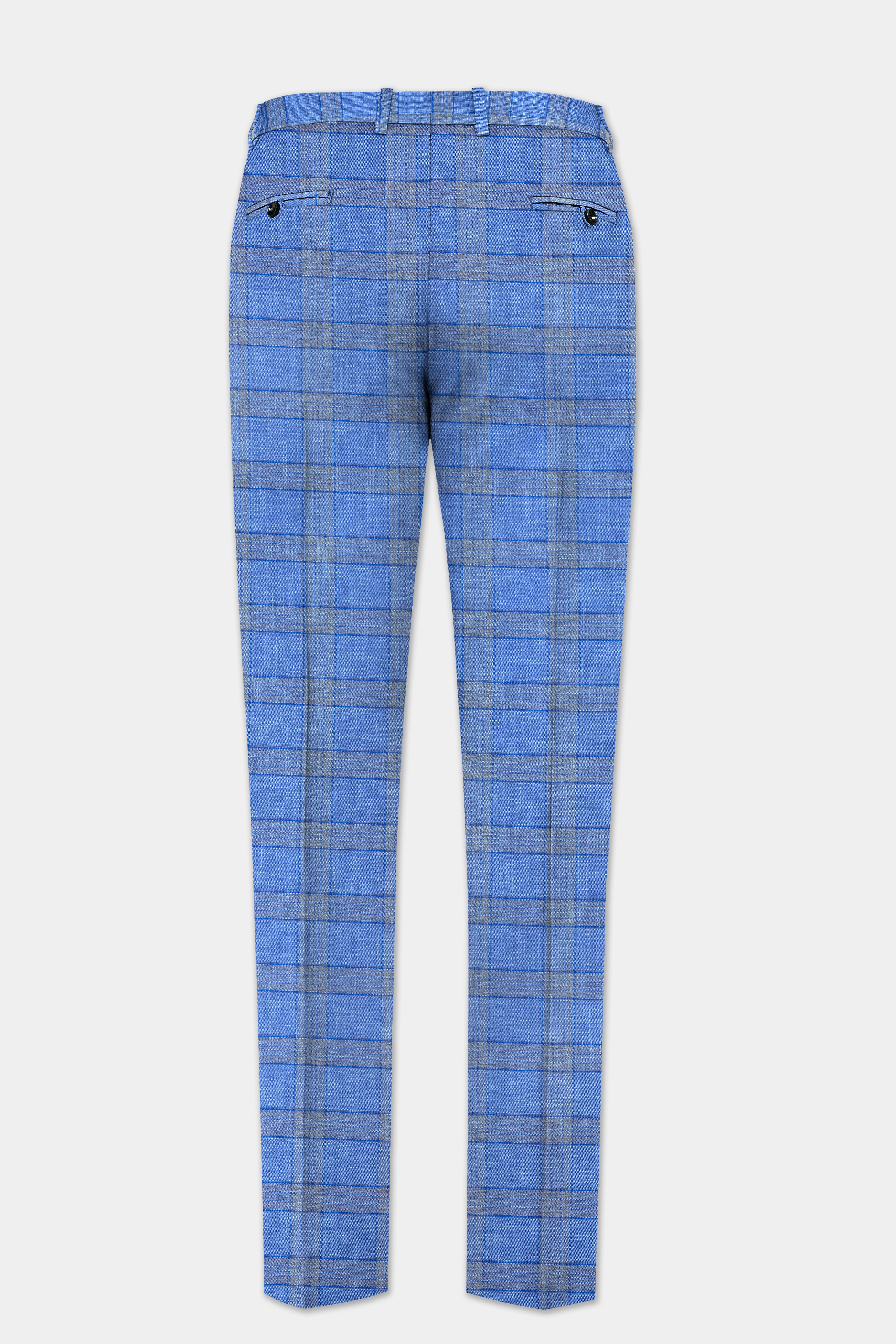 Danube Blue Wool Blend Pant