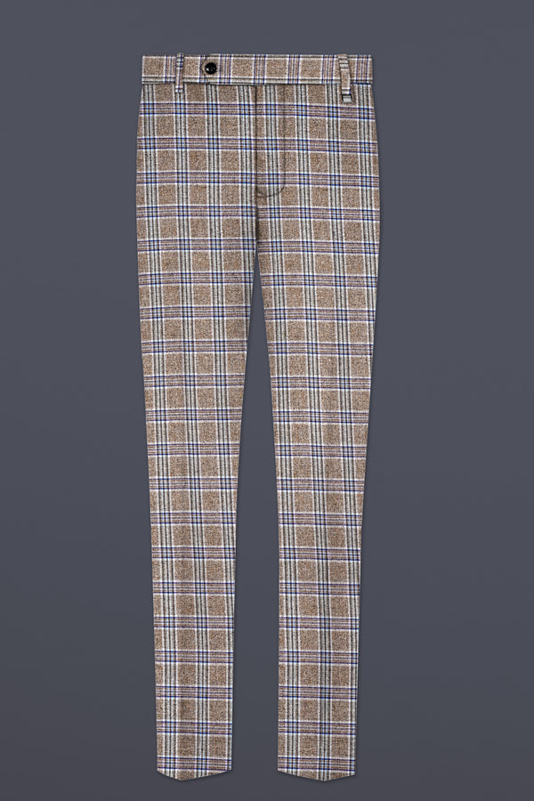 Shadow Brown with Rhino Blue Plaid Pant