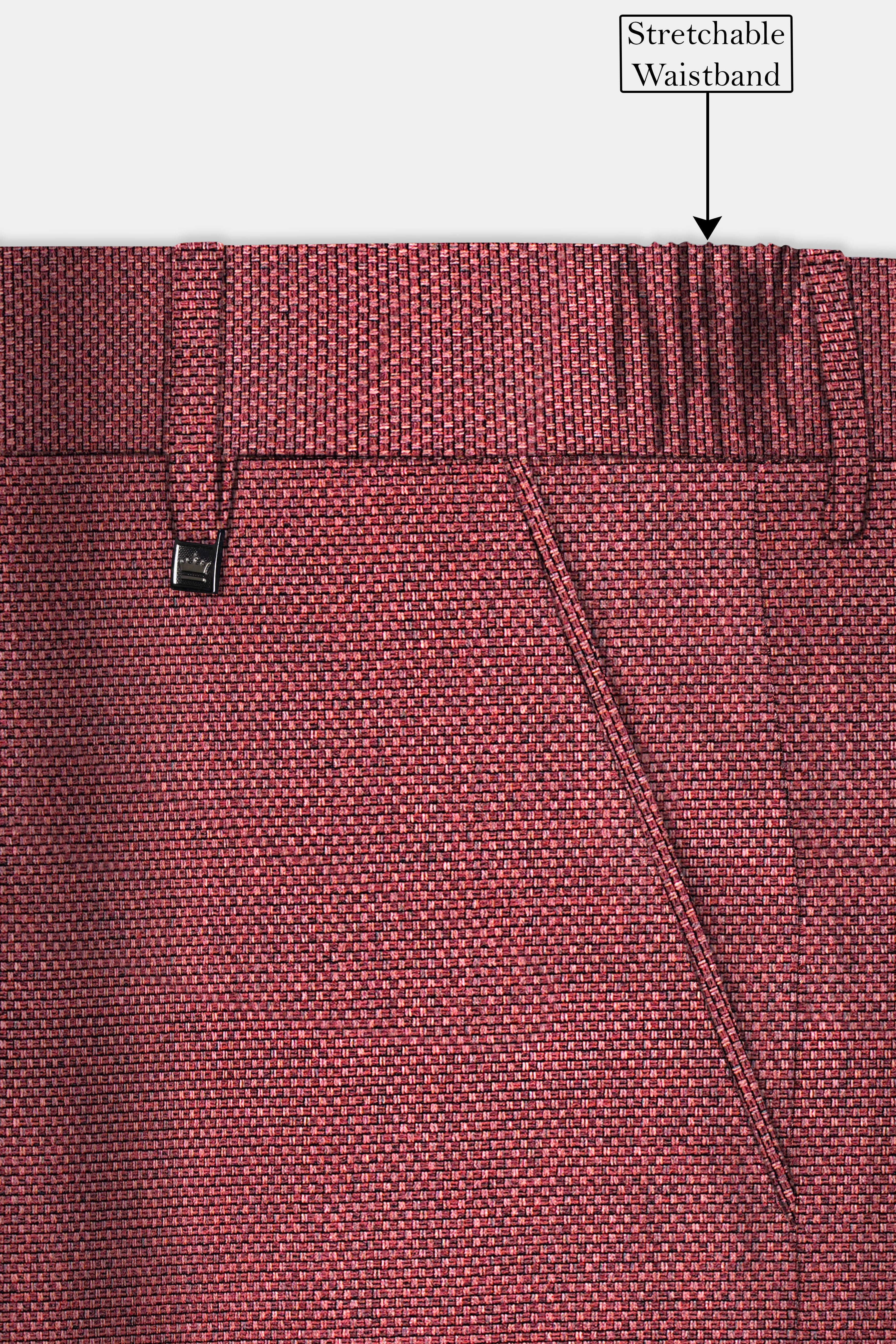 Merlot Red Textured Pant