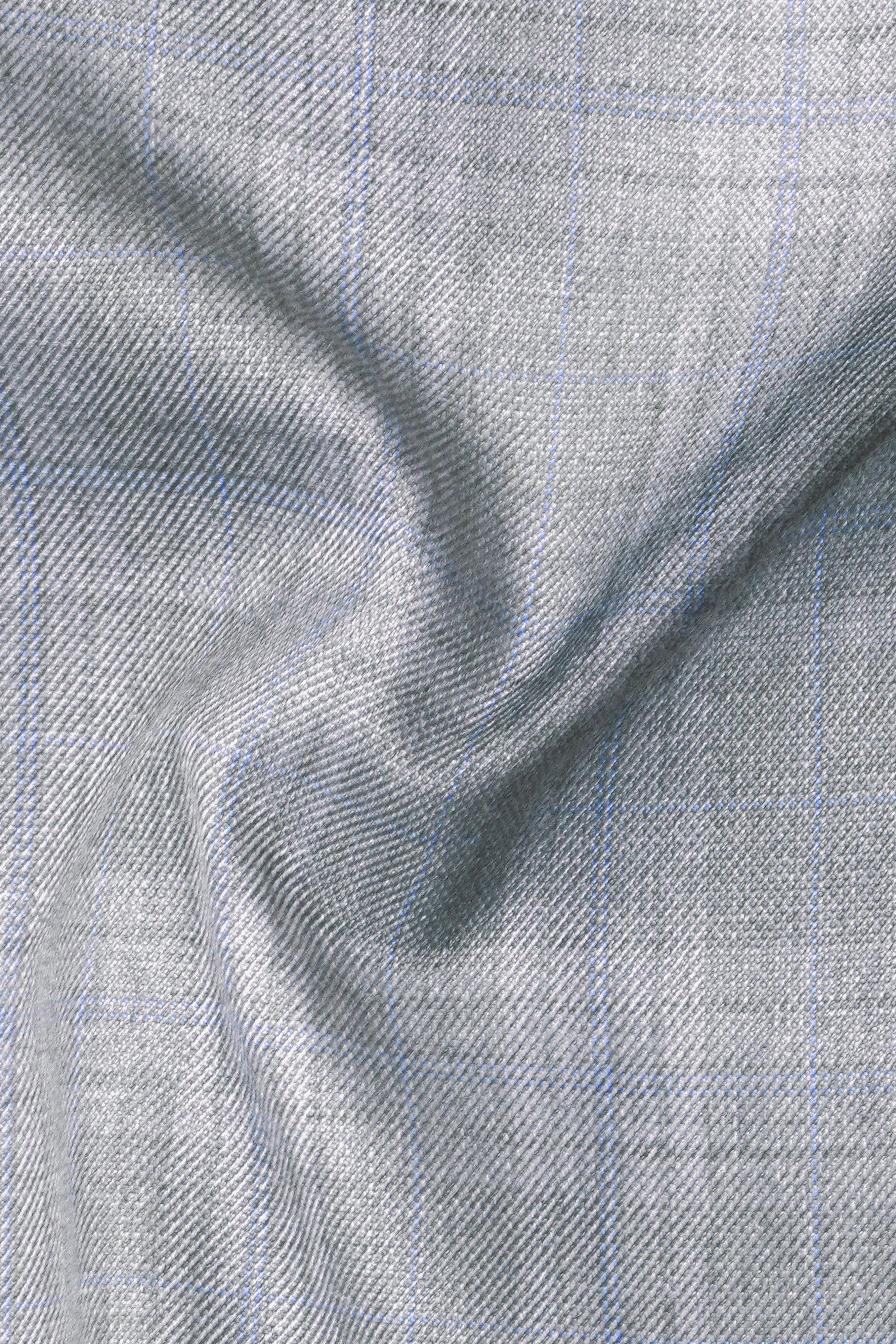 Nobel Grey Subtle Plaid Wool Rich Pant