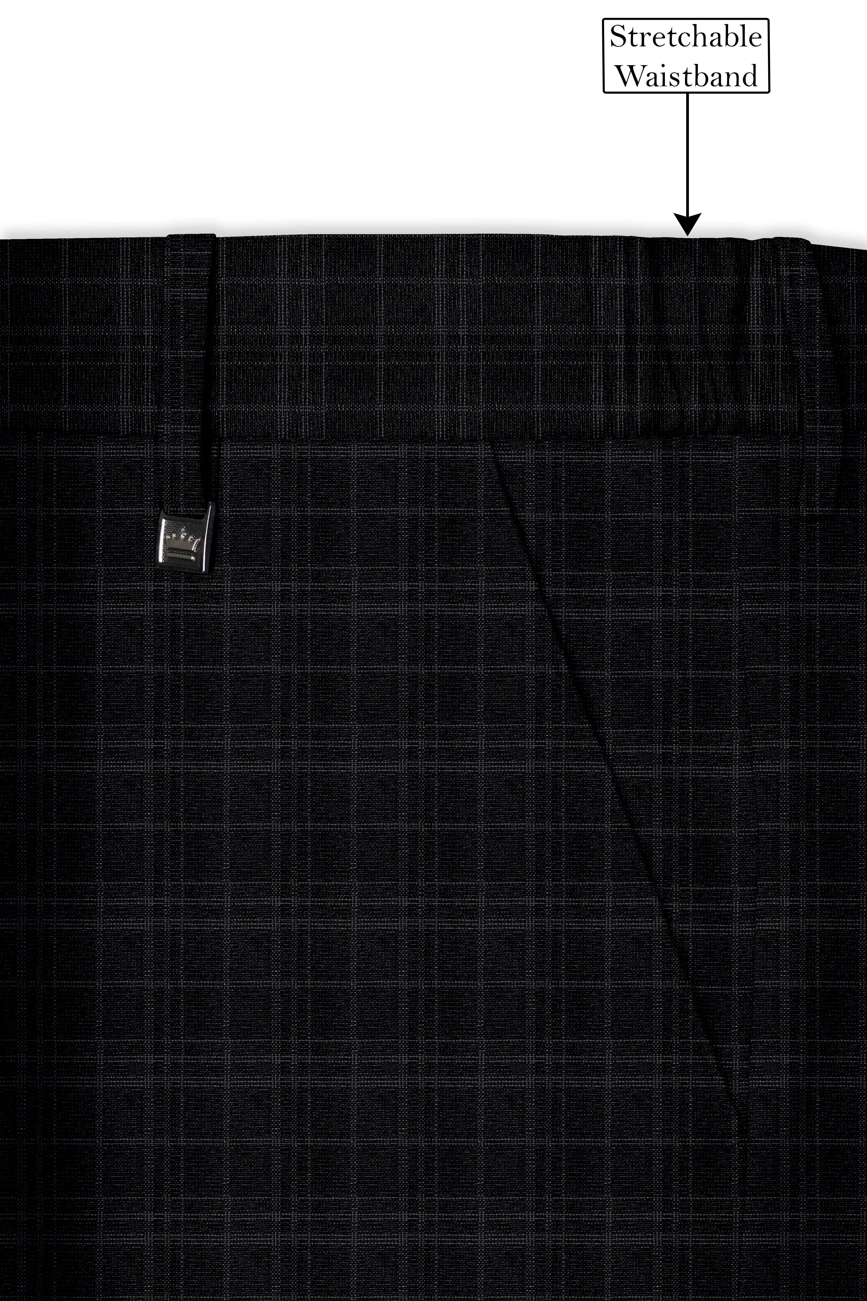 Star Dust and Shark Grey Plaid Wool rich Pant