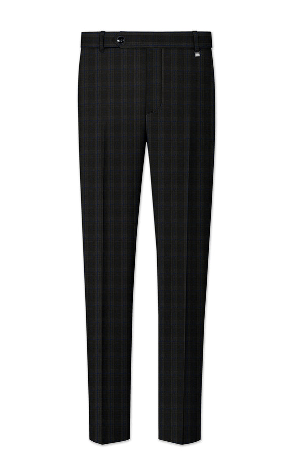 Thunder brown Plaid Wool Rich Pant