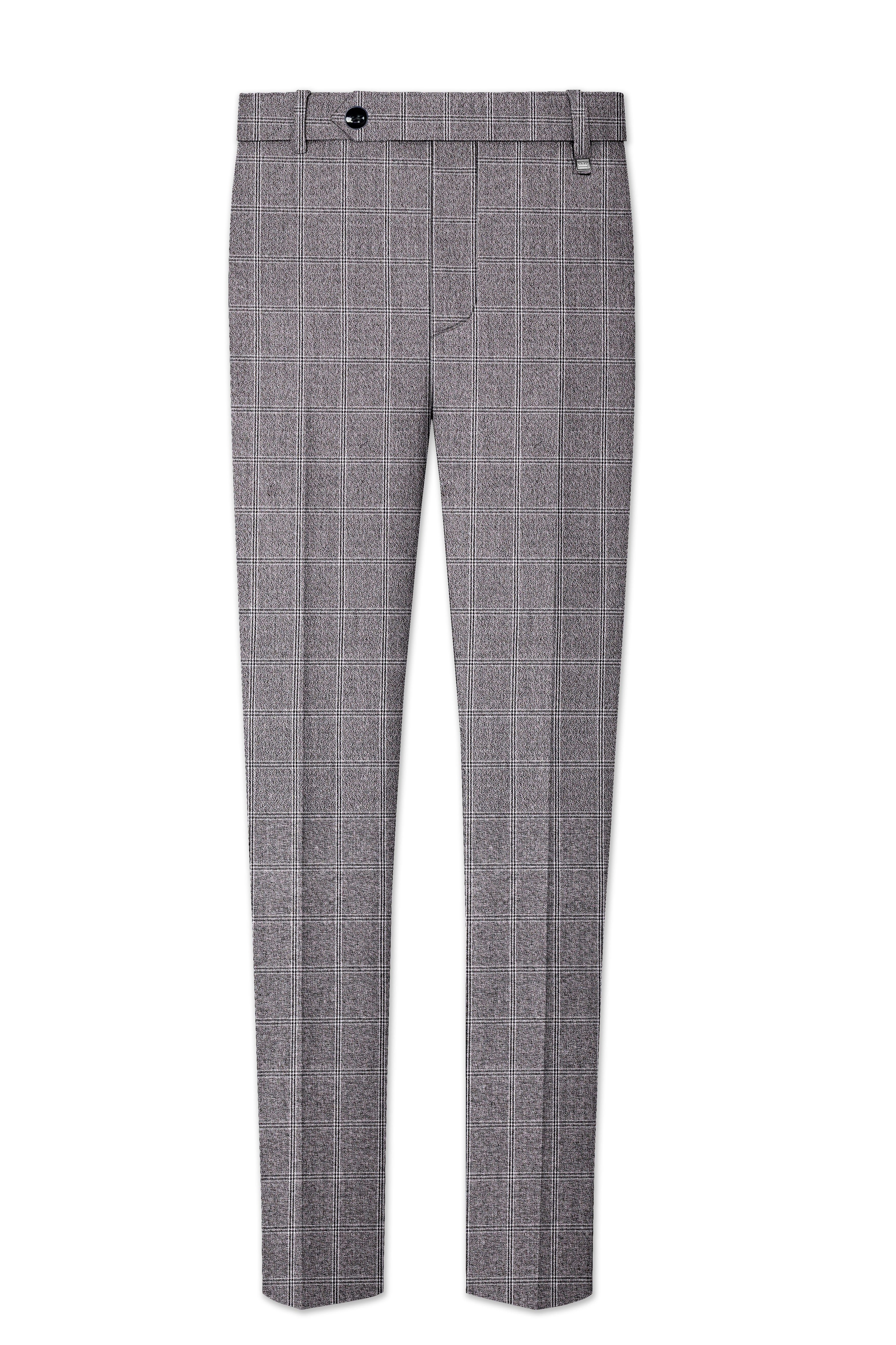 Manatee Grey windowpane Wool Rich Pant