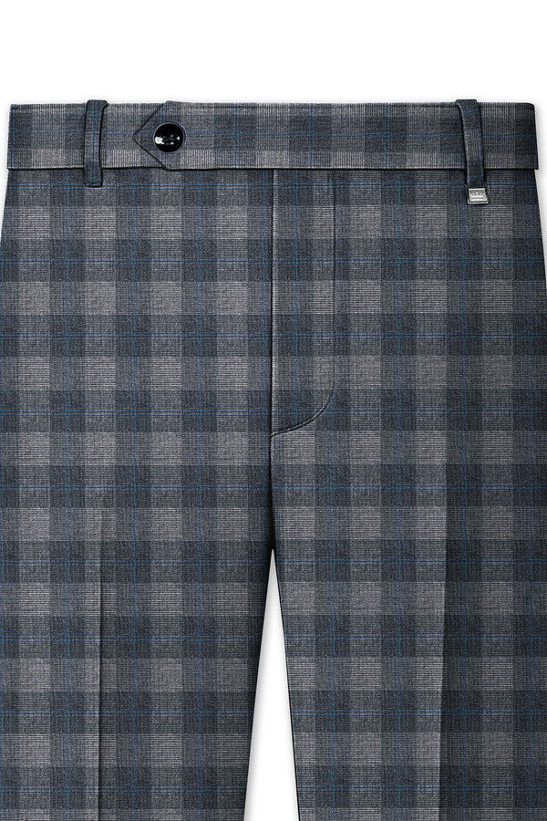 Nobel and Chicago Grey Plaid Wool Rich Pant