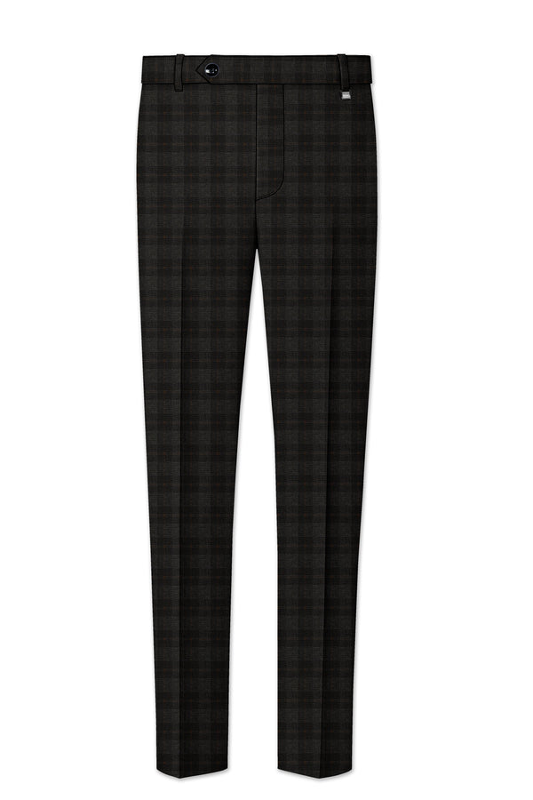 Thunder and Spice Brown Plaid Wool Rich Pant