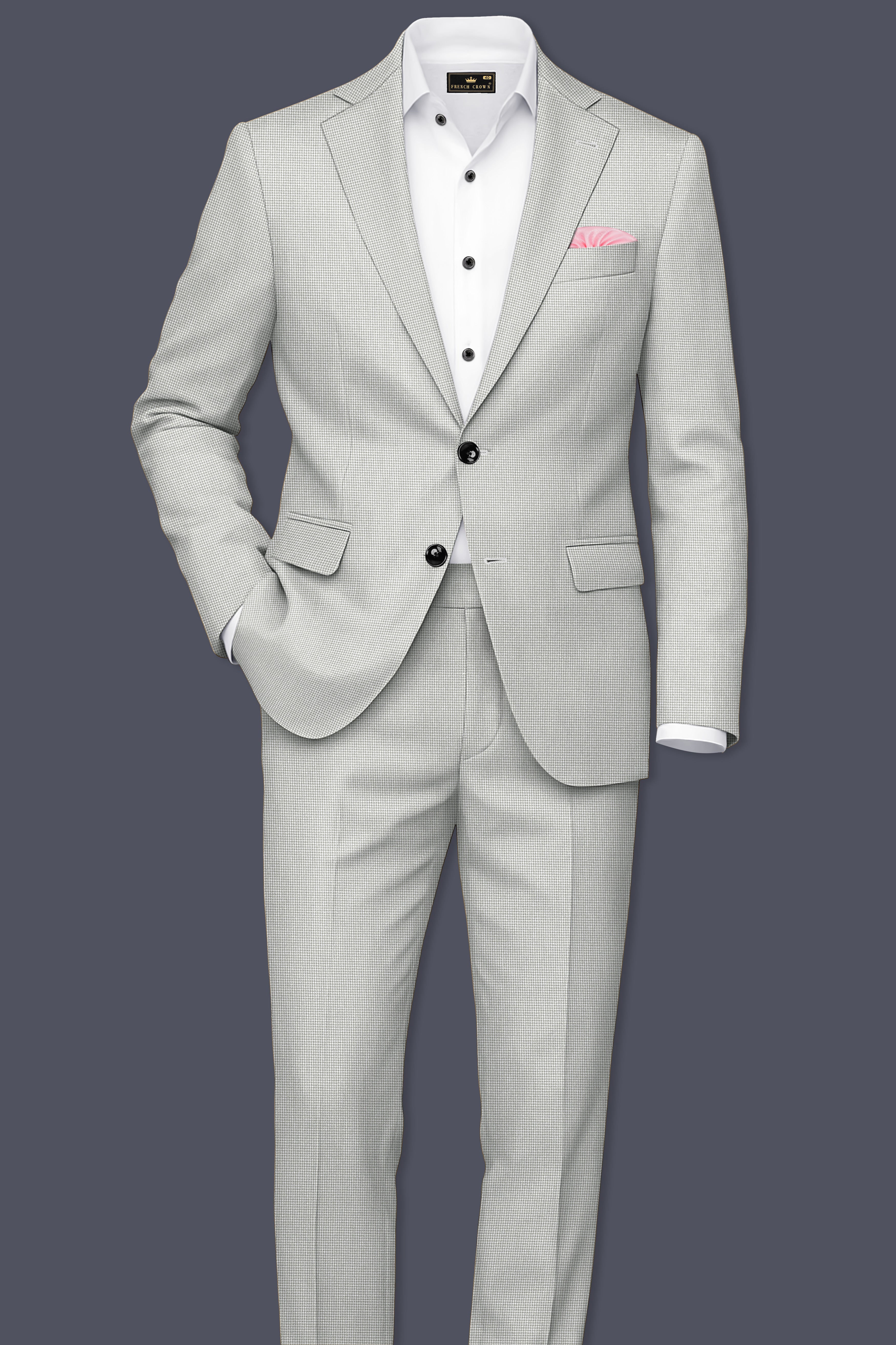 Shady Lady Grey houndstooth Wool Rich Pant