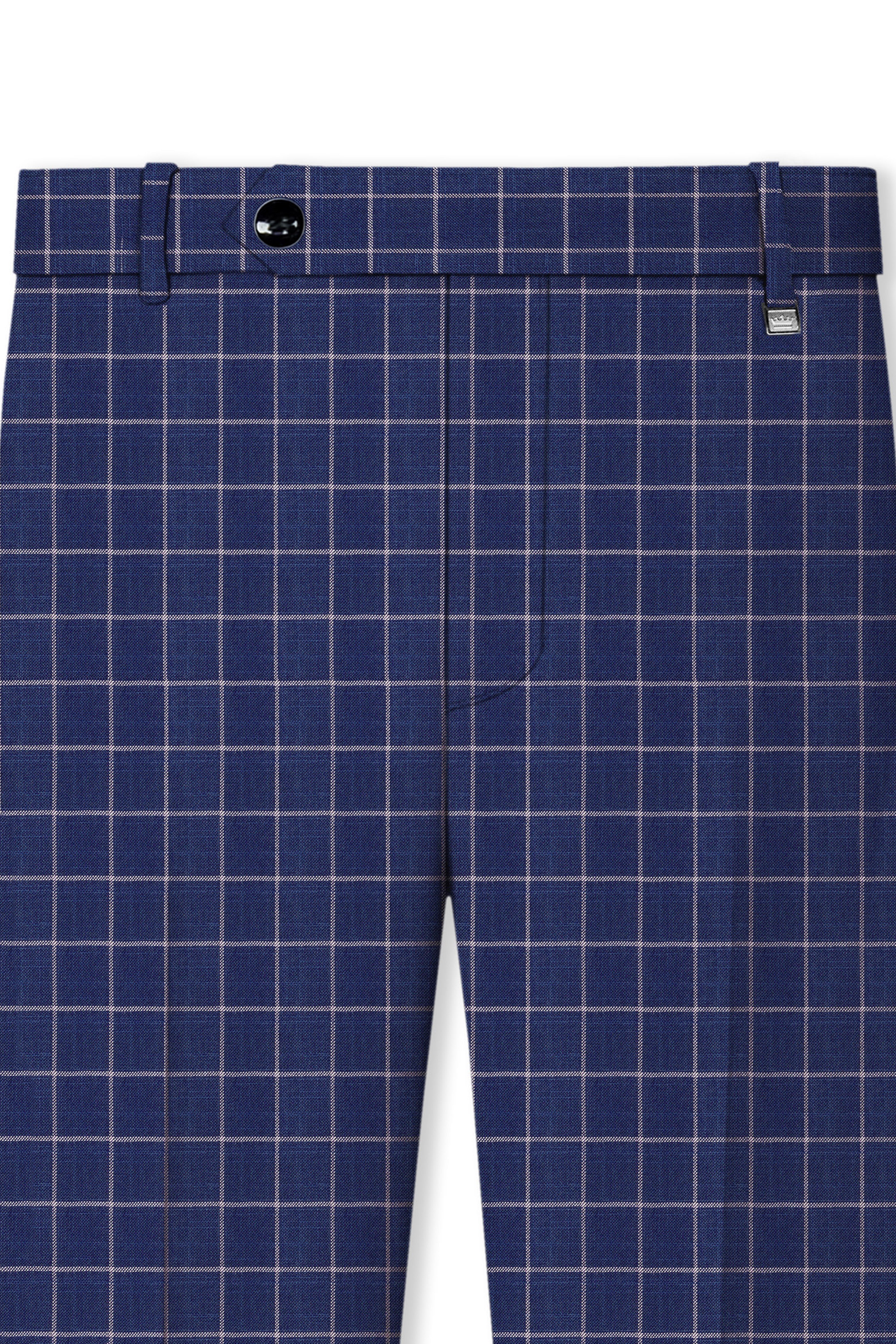 Rhino Blue Super fine Checkered Premium Cotton Pant