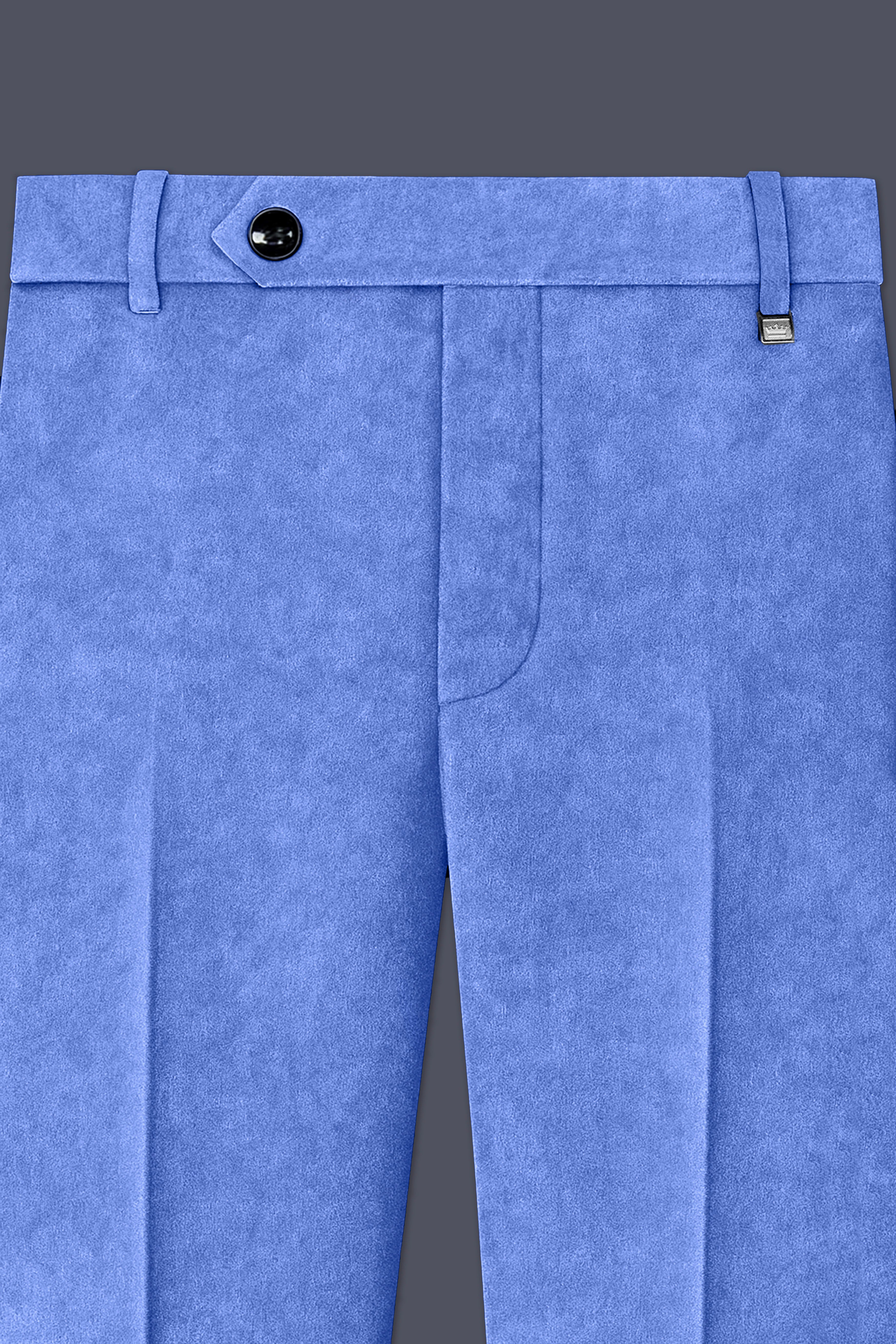Velcrest-Mariner Blue Velvet Stretchable Waistband Pant
