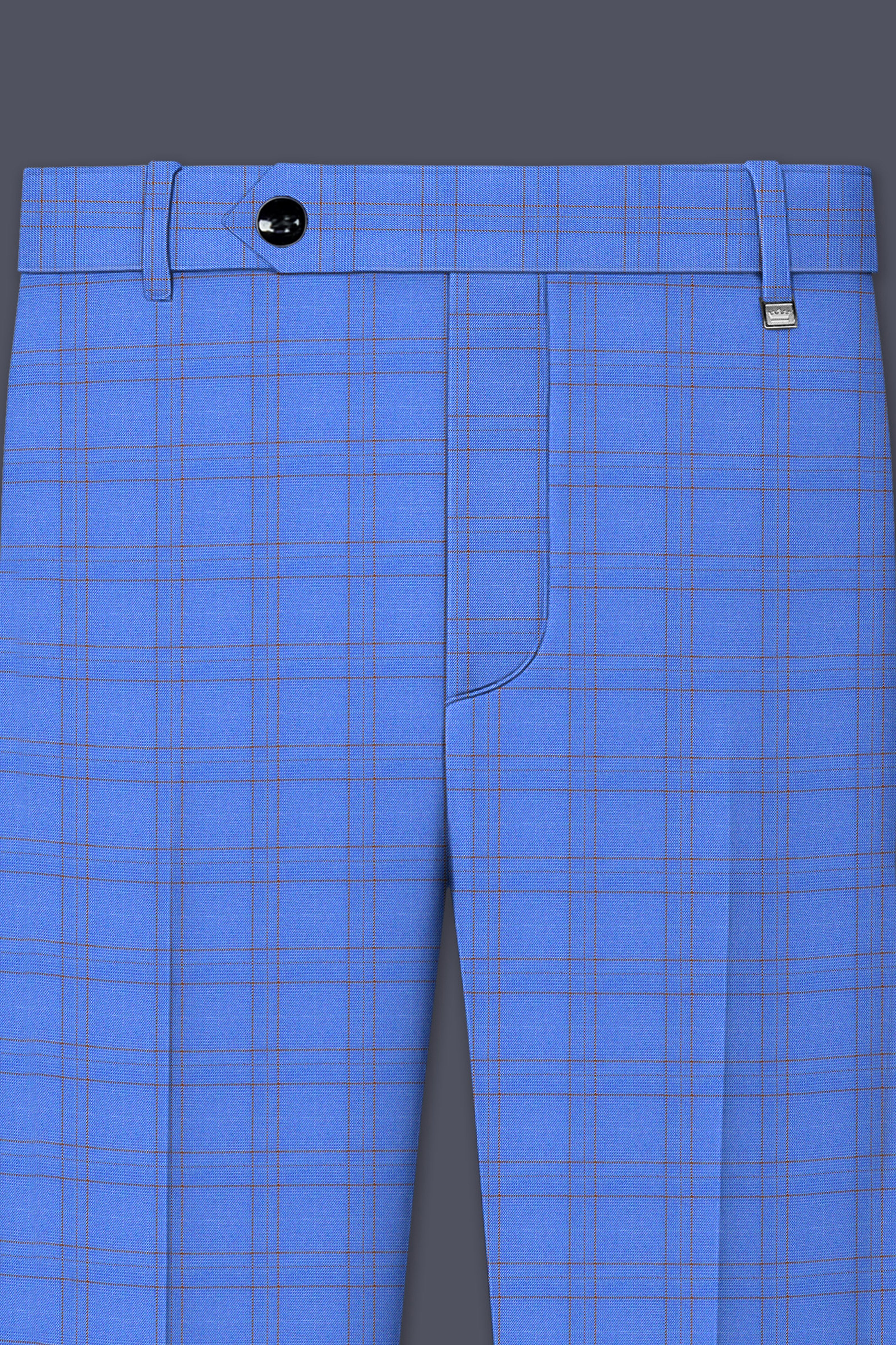 Scampi Blue With Pickled Brown Plaid Pant