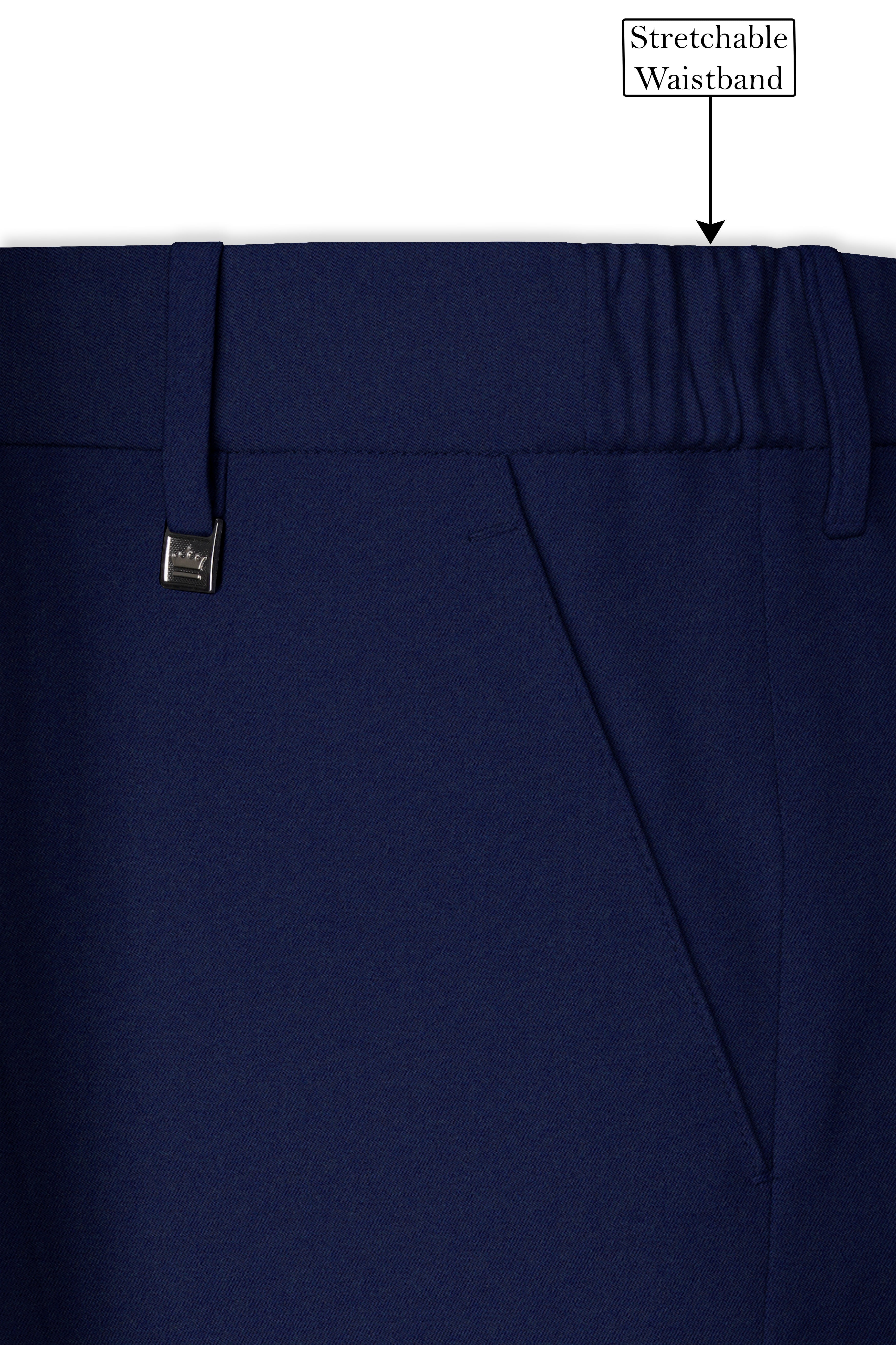 Baltic Navy Blue Wool Rich Pant