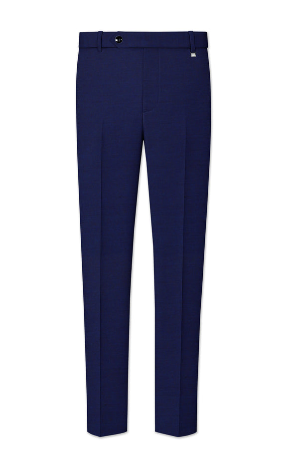 Gunmetal Navy Blue Solid Pant