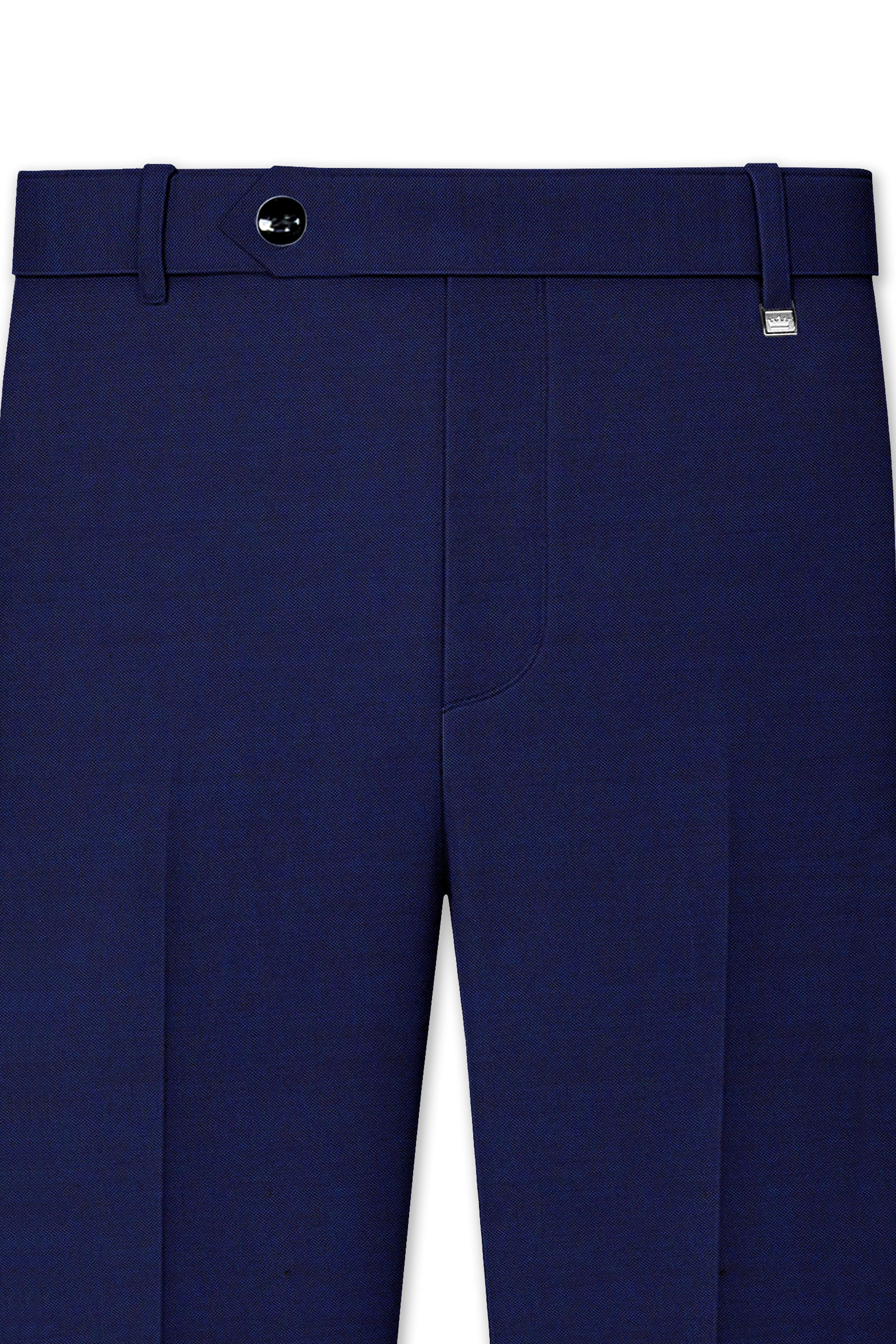 Gunmetal Navy Blue Solid Pant