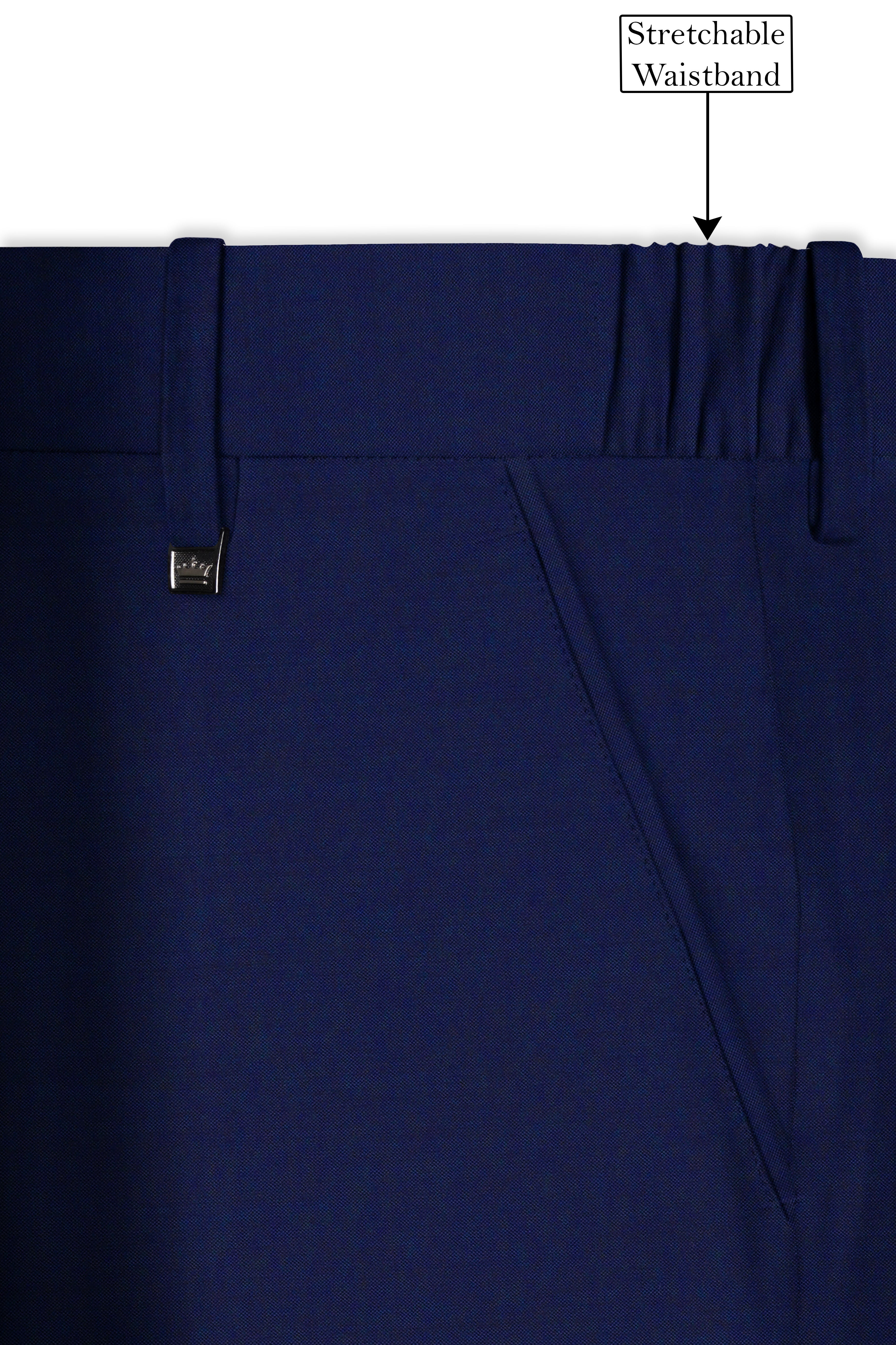 Gunmetal Navy Blue Solid Pant