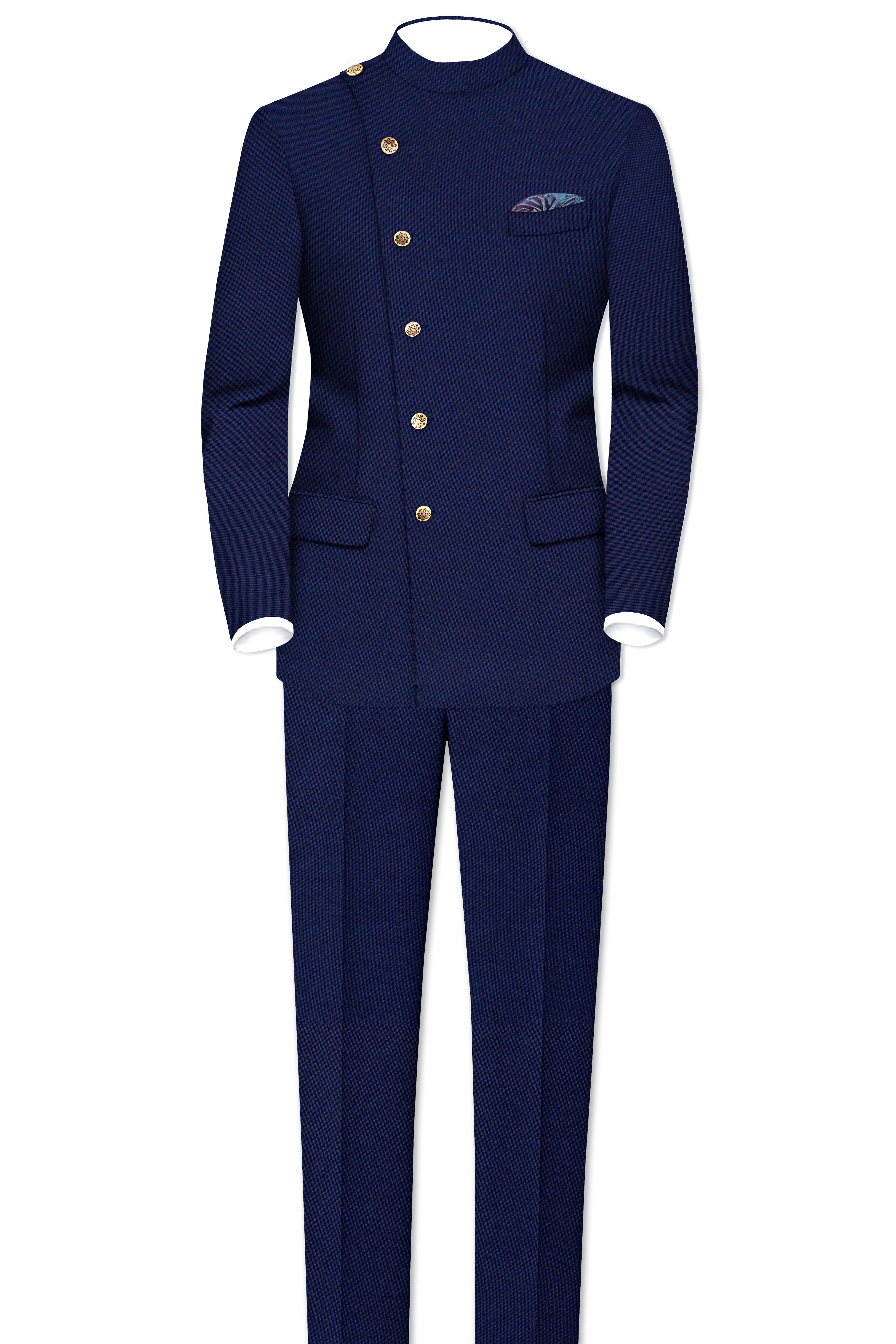 Gunmetal Navy Blue Solid Pant
