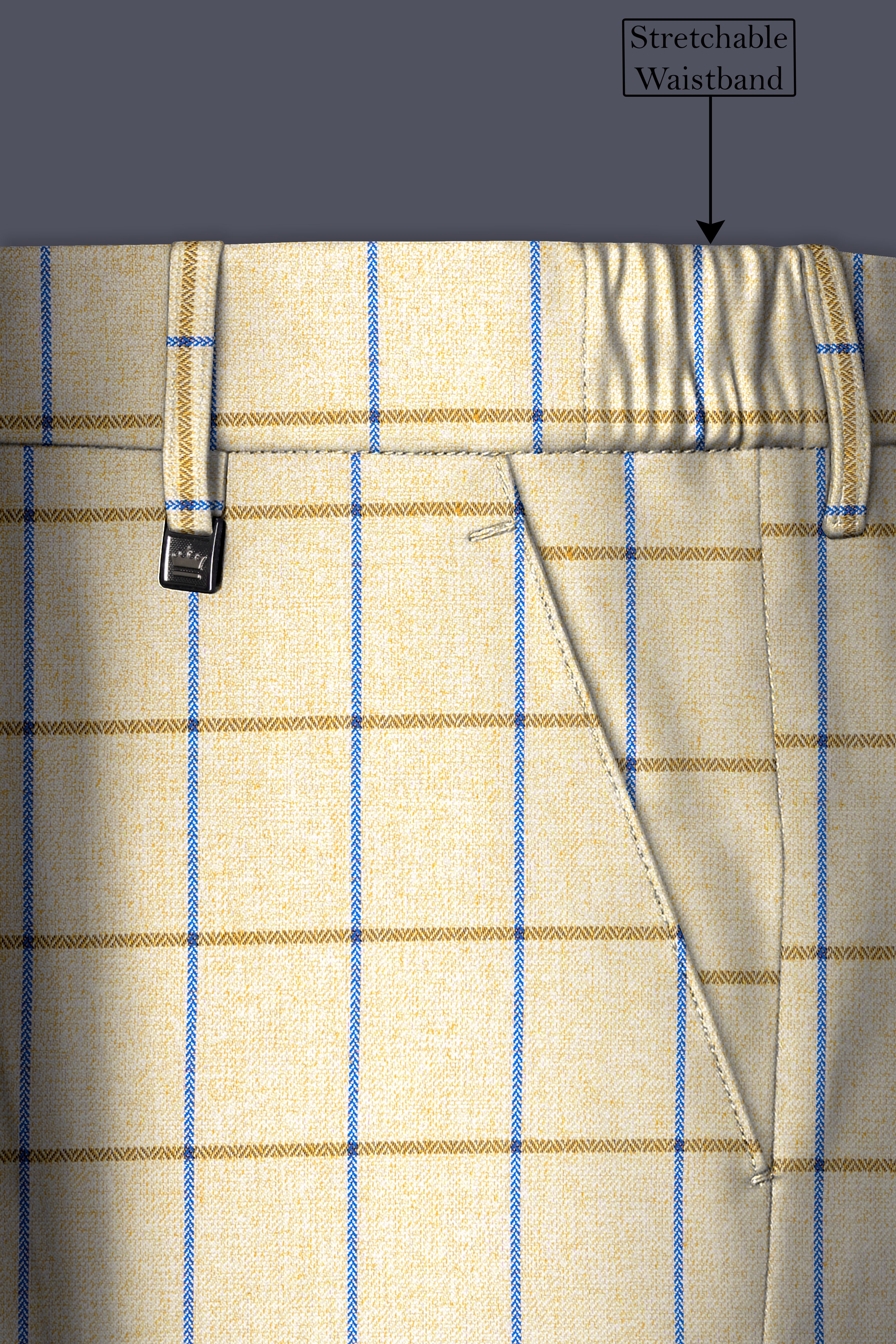 Mushroom Light Brown Checkered Pant