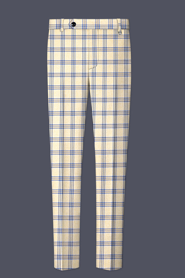 Coriander Light Brown with Rhino Blue Plaid Pant
