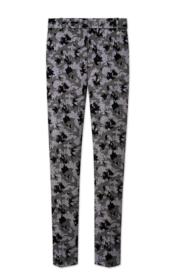Scorpion Gray With Merlin Black Chintz Printed Stretchable Waistband Pant