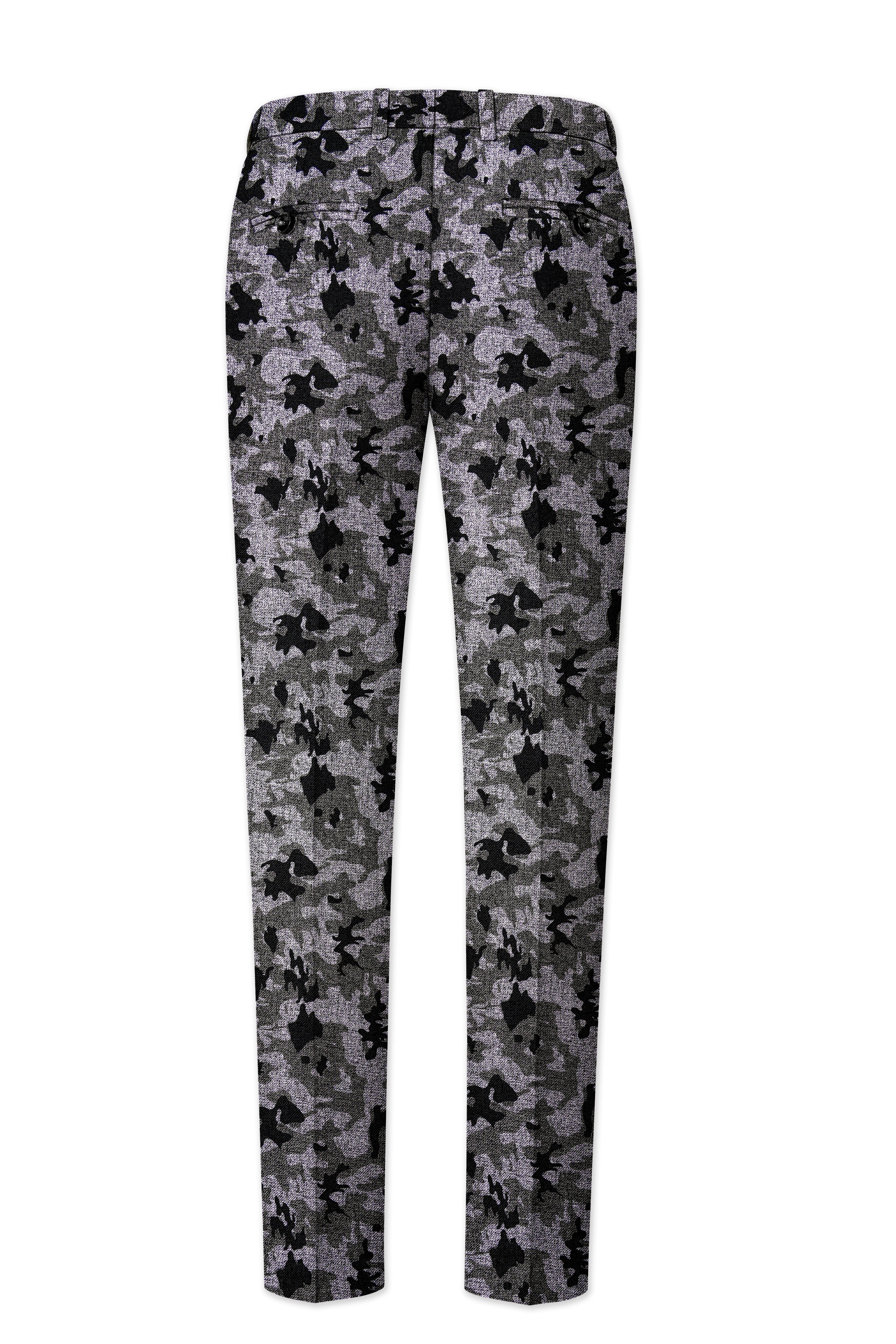 Scorpion Gray With Merlin Black Chintz Printed Stretchable Waistband Pant