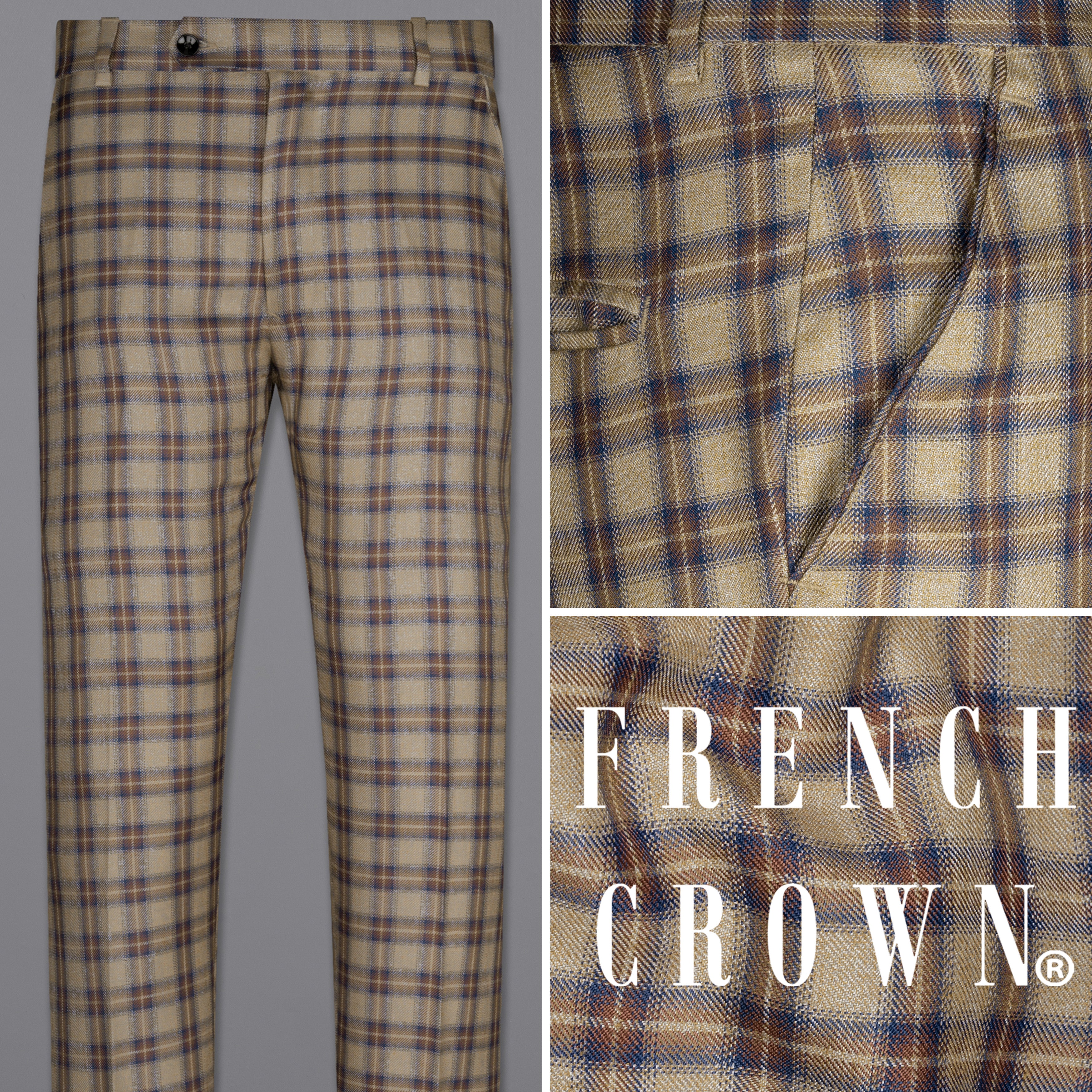 SIZE RECOMMENDATIONS & MATERIALS: - light weight tan checkered trousers -  invisible zipper and clasp closure … | Casual outfits, Fashion outfits, Checkered  trousers