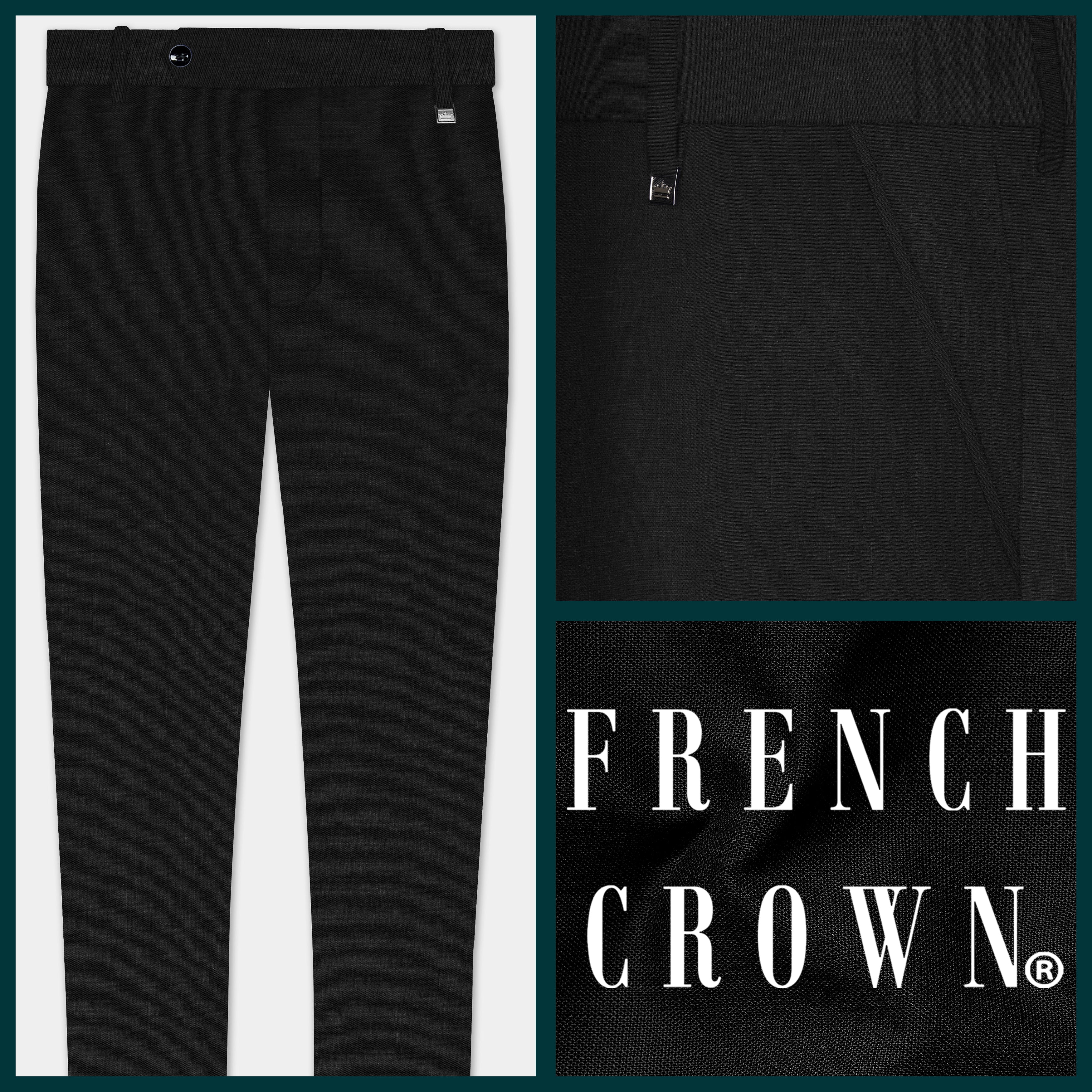 echeveria silk tuck easy trousers BLACK Jade Black Plain