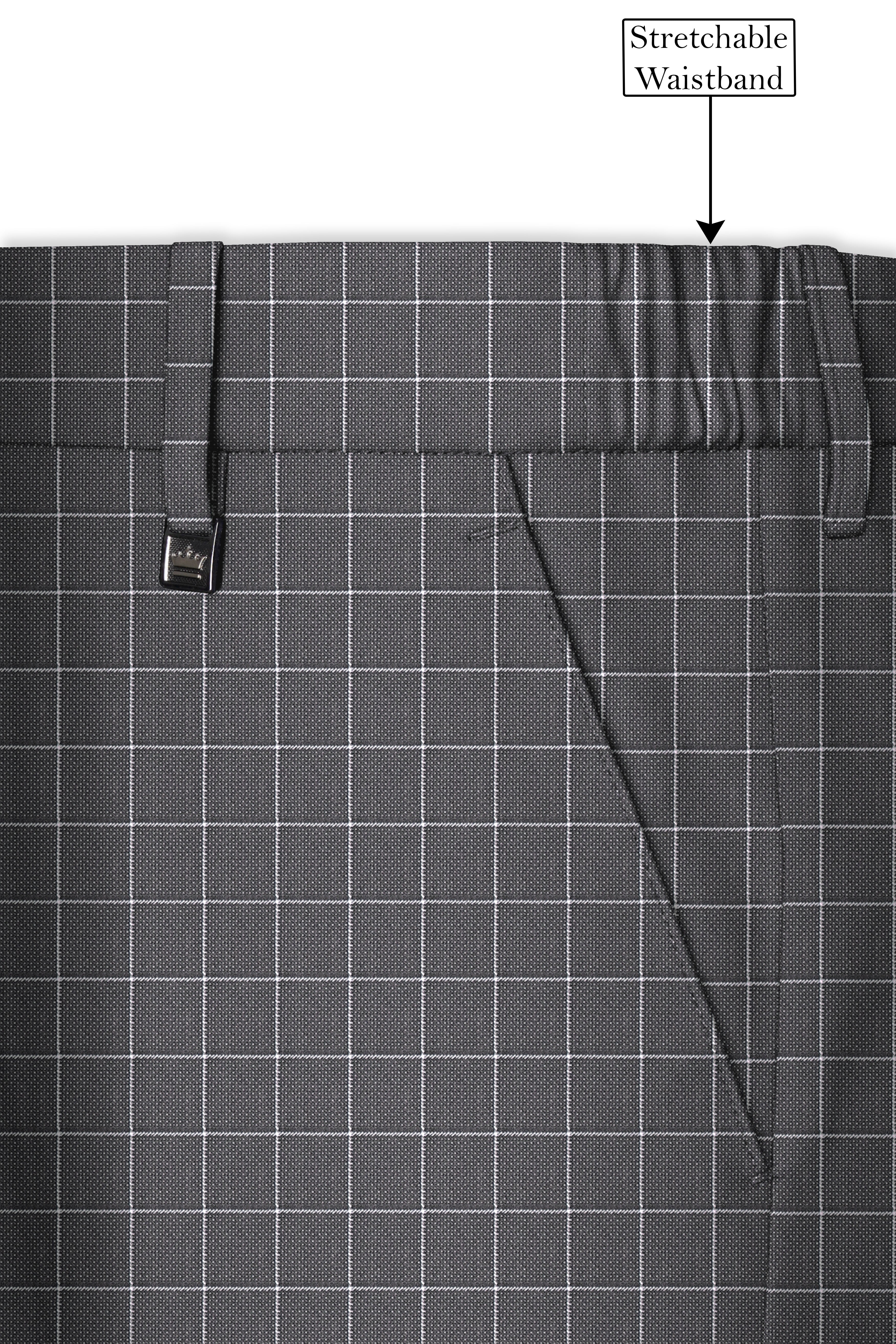 Mortar Gray Checkered  Pant