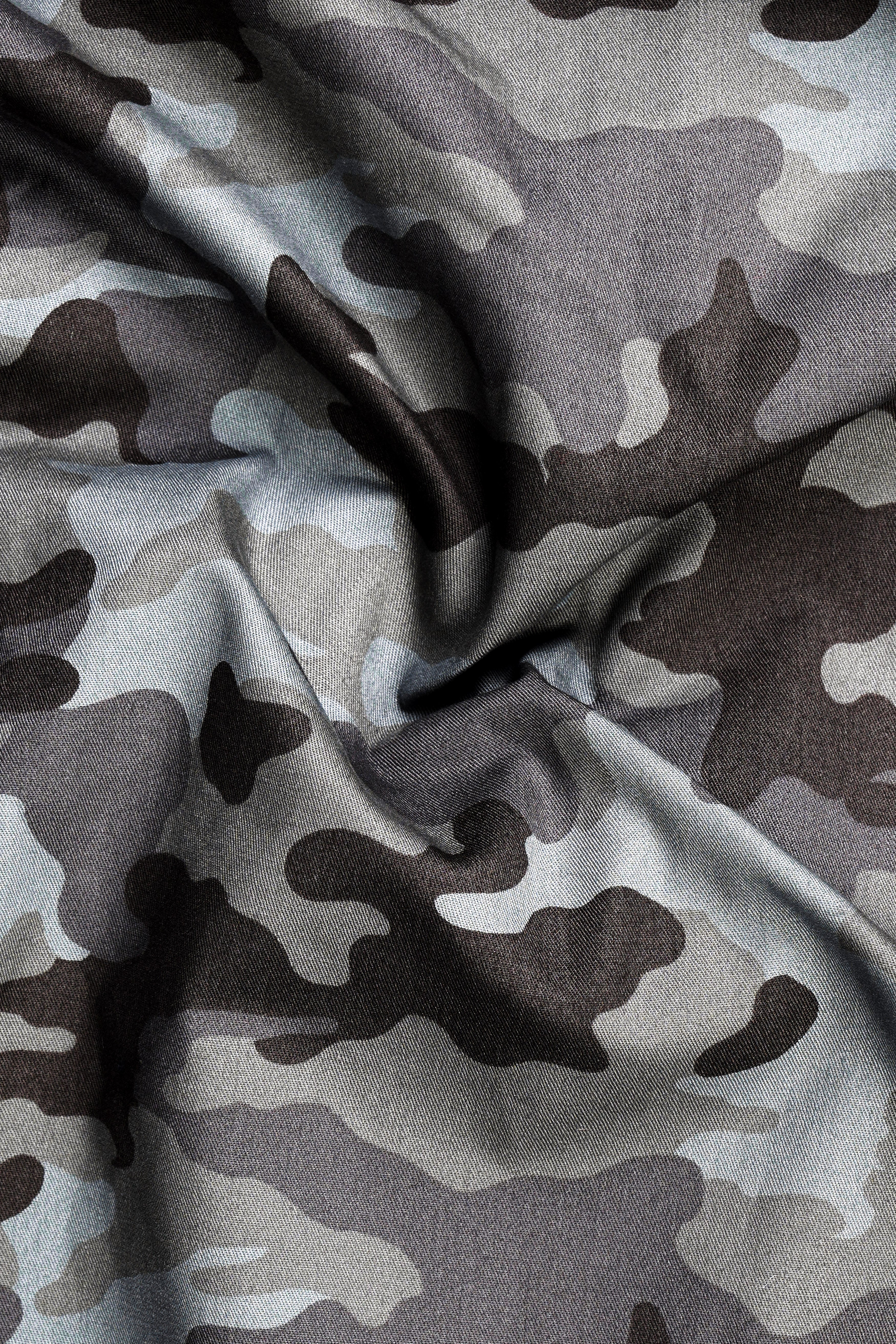 Emperor Gray And Tundora Camouflage Printed Cotton Stretchable Waistband Pant