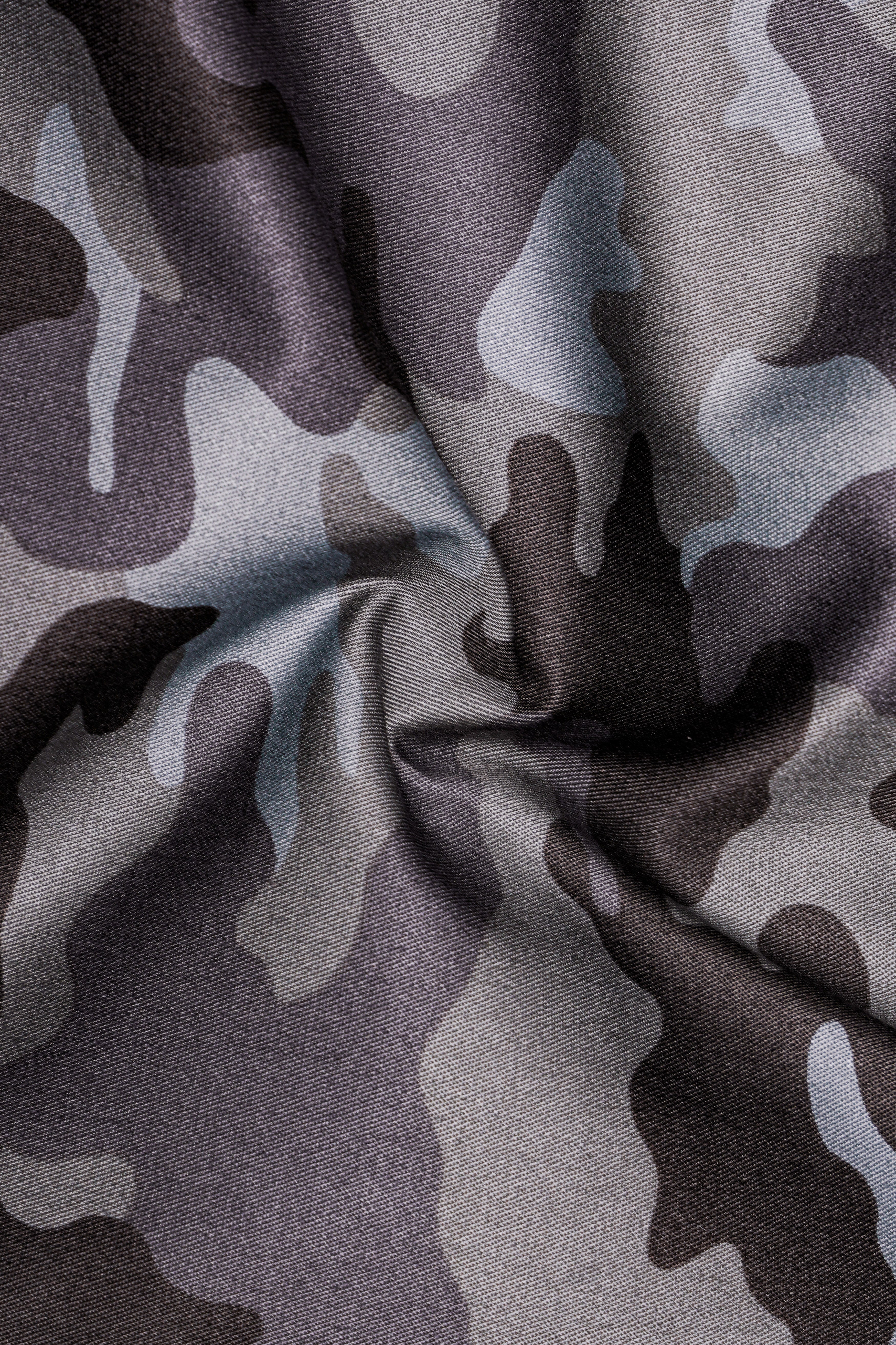 Emperor Gray And Tundora Camouflage Printed Cotton Stretchable Waistband Pant