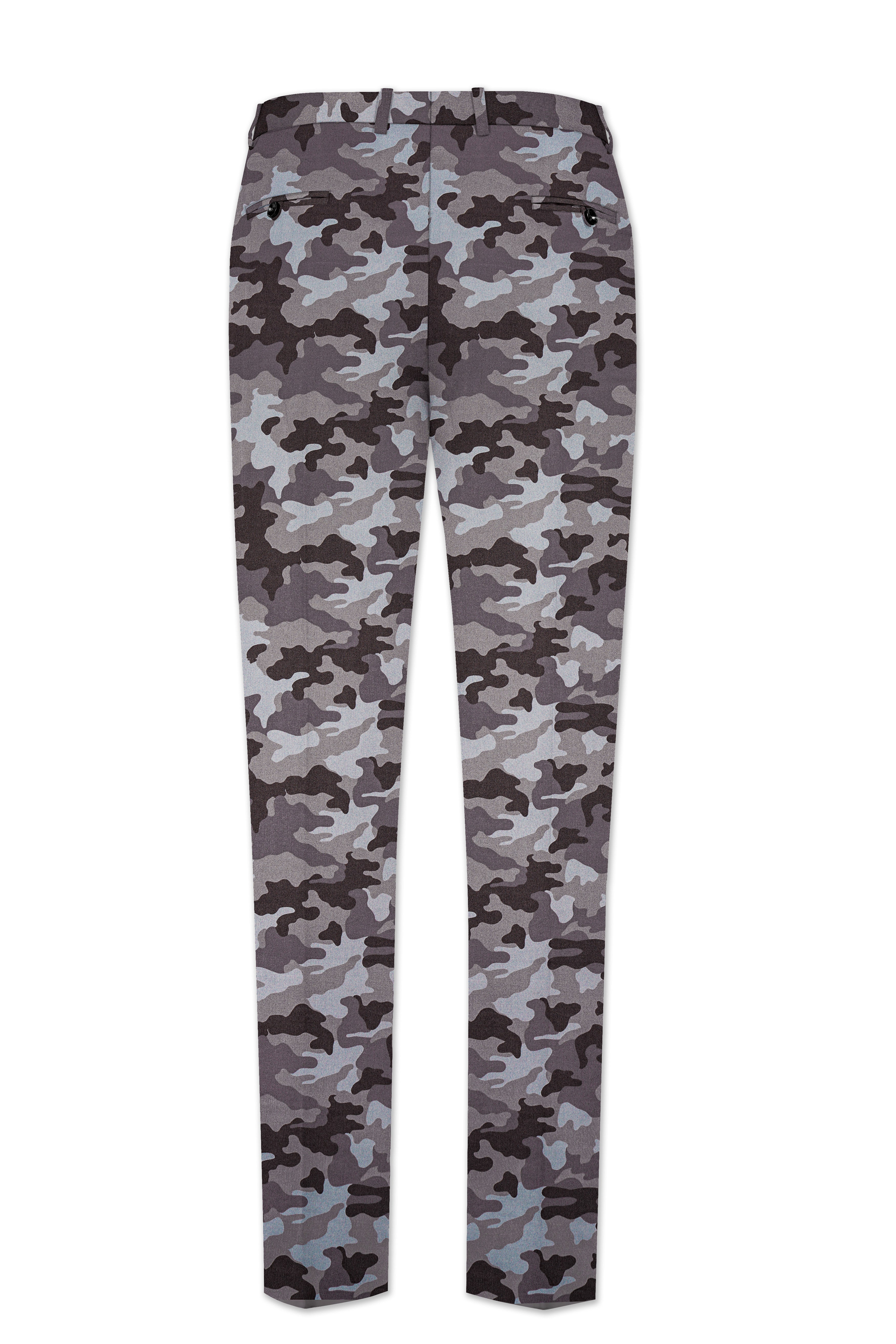 Emperor Gray And Tundora Camouflage Printed Cotton Stretchable Waistband Pant