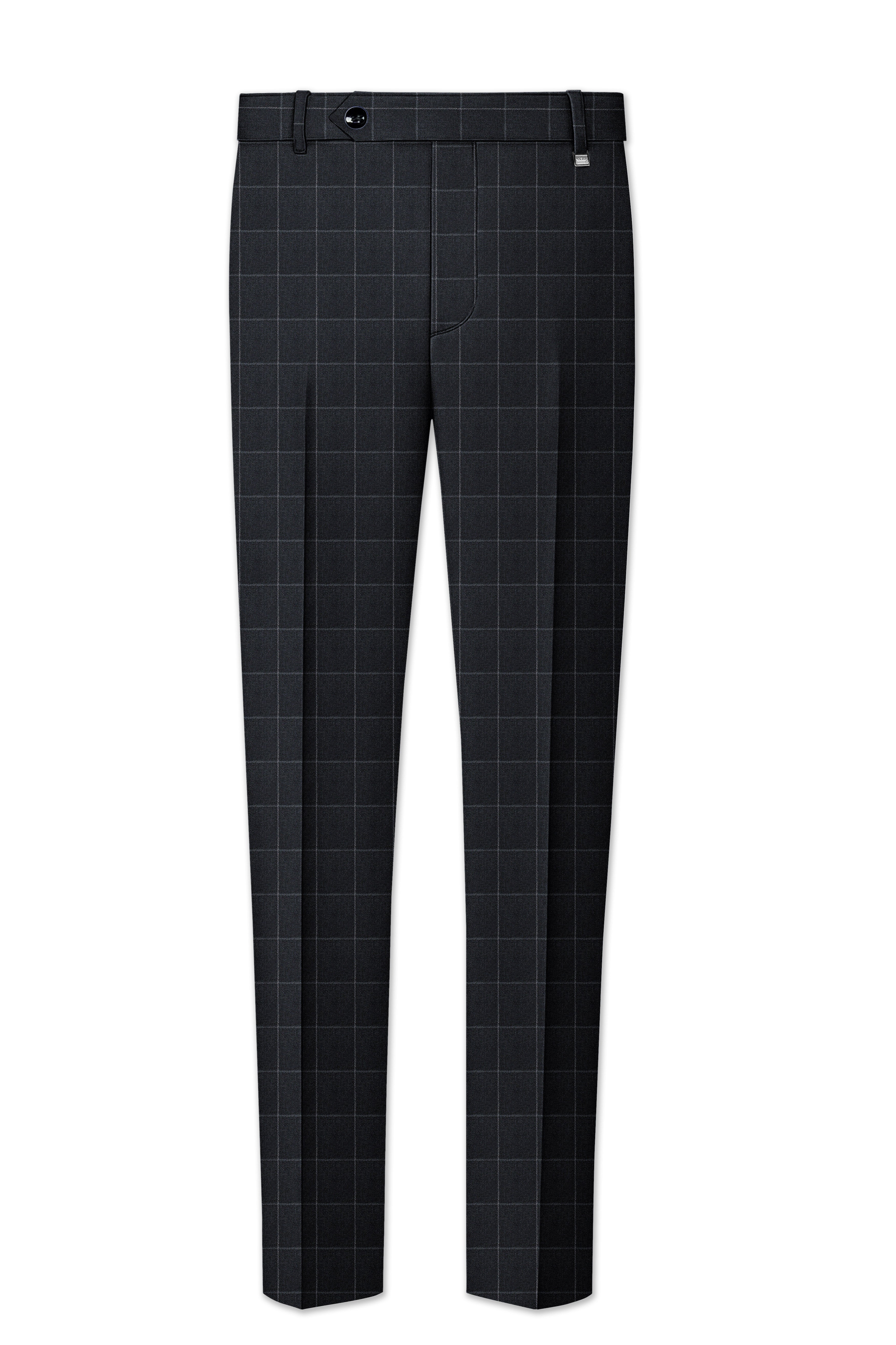 Charcoal Gray Windowpane Pants