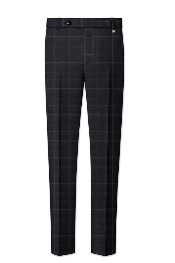 Charcoal Gray Windowpane Pants