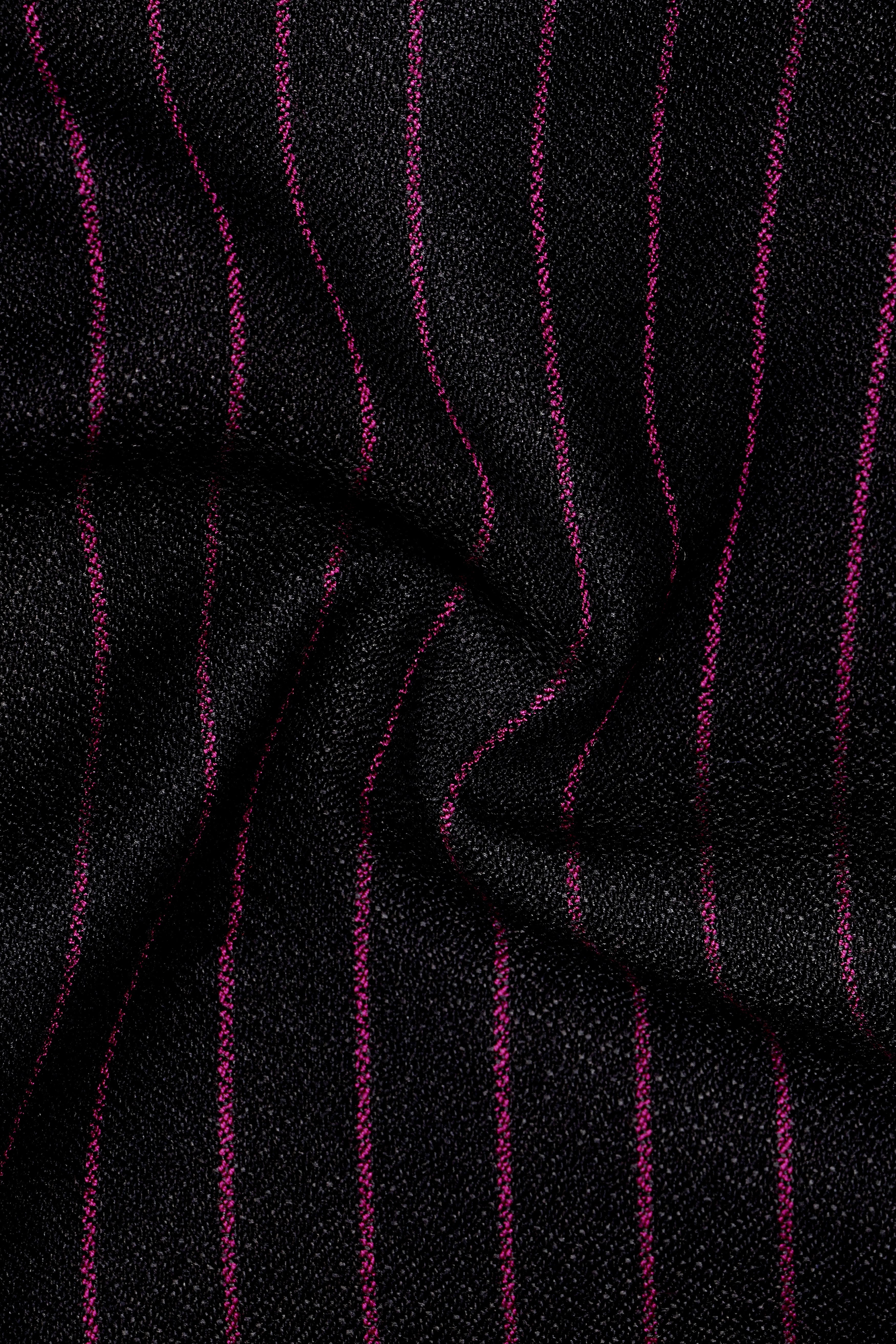 Zeus Black with Dark Mauve Pink Striped Pants